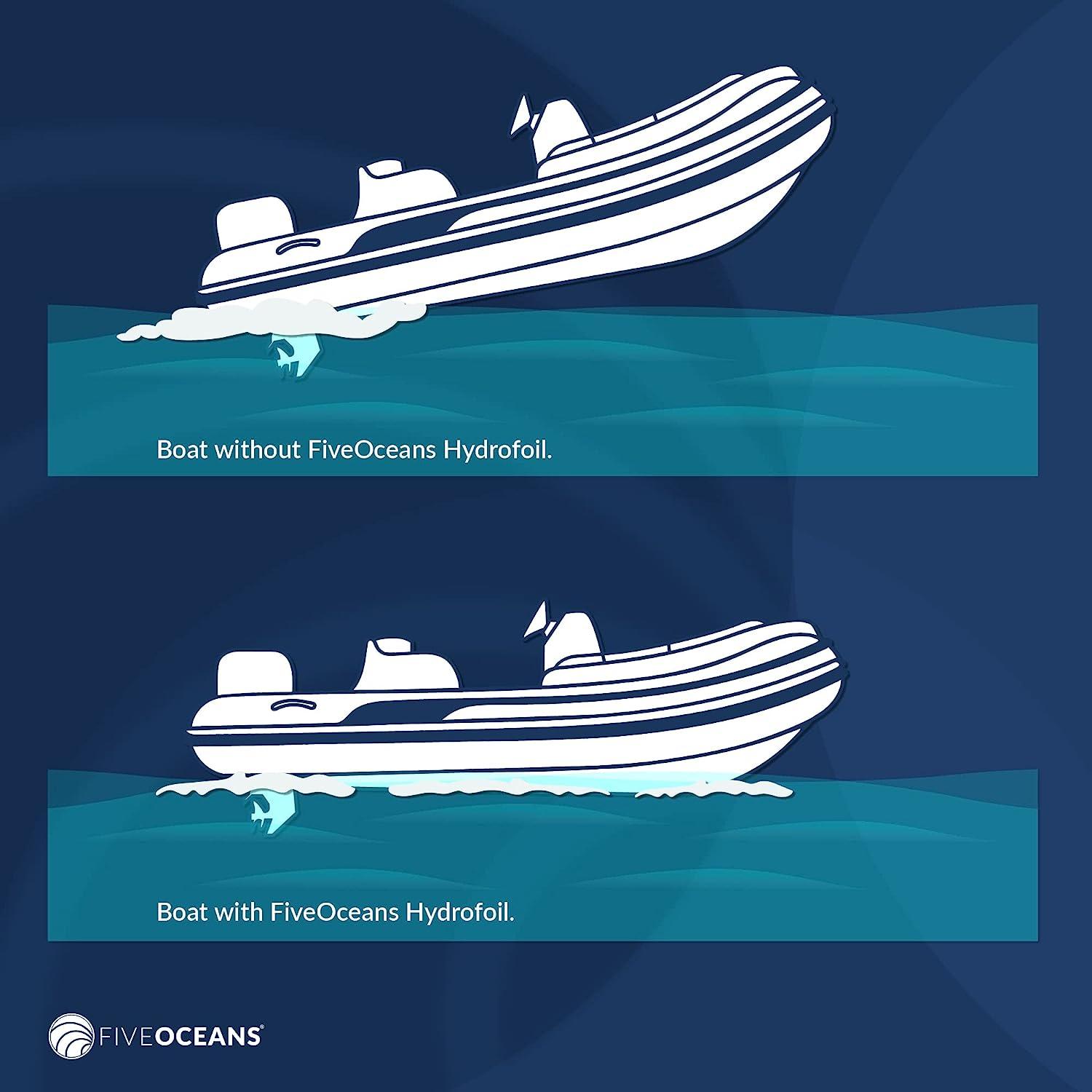 Five Oceans Hydrofoil Black HydroStabilizer Fins for Outboard Motors