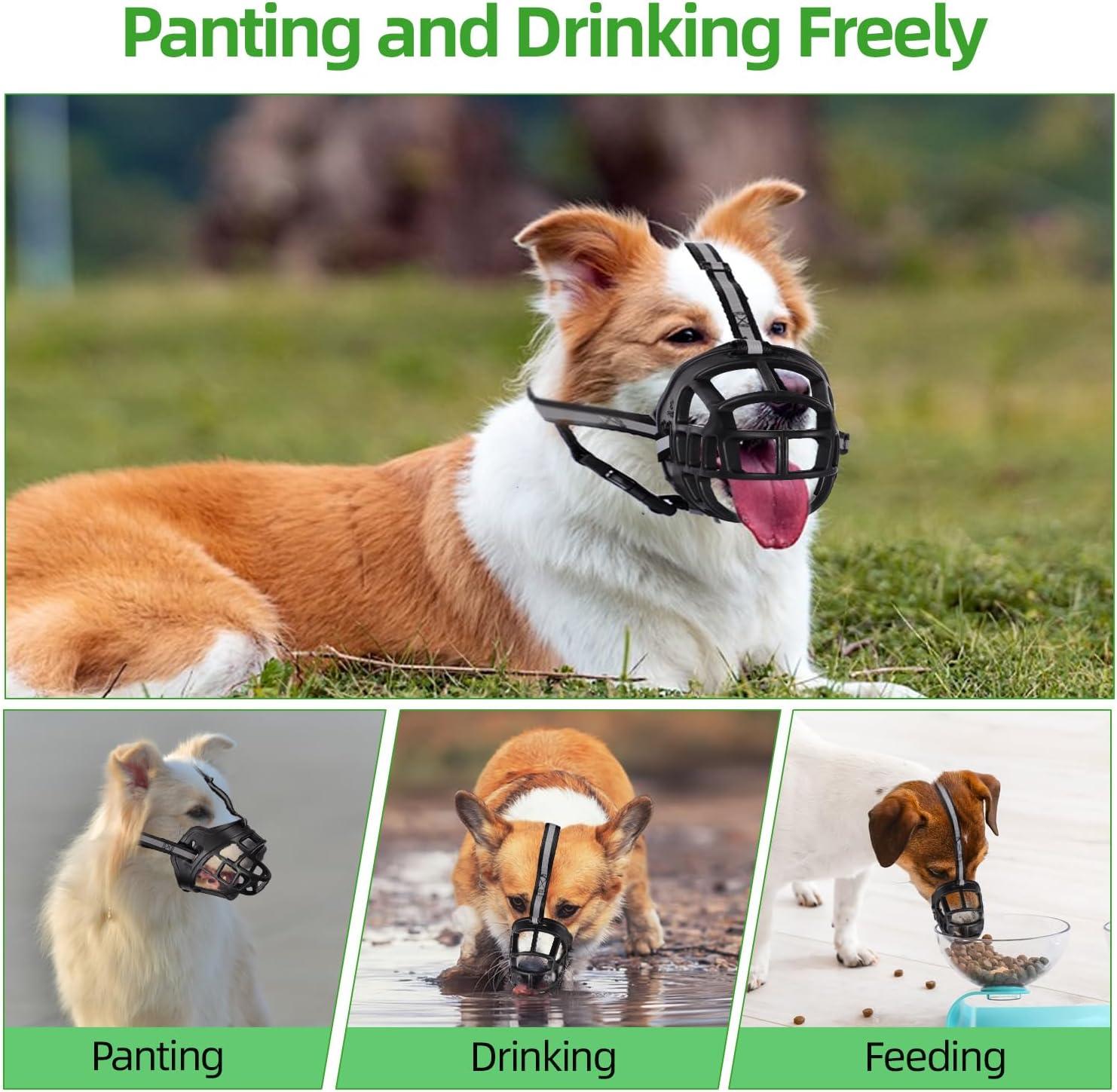 Dog Muzzle Large Breed Adjustable Basket Muzzle for Large Dogs