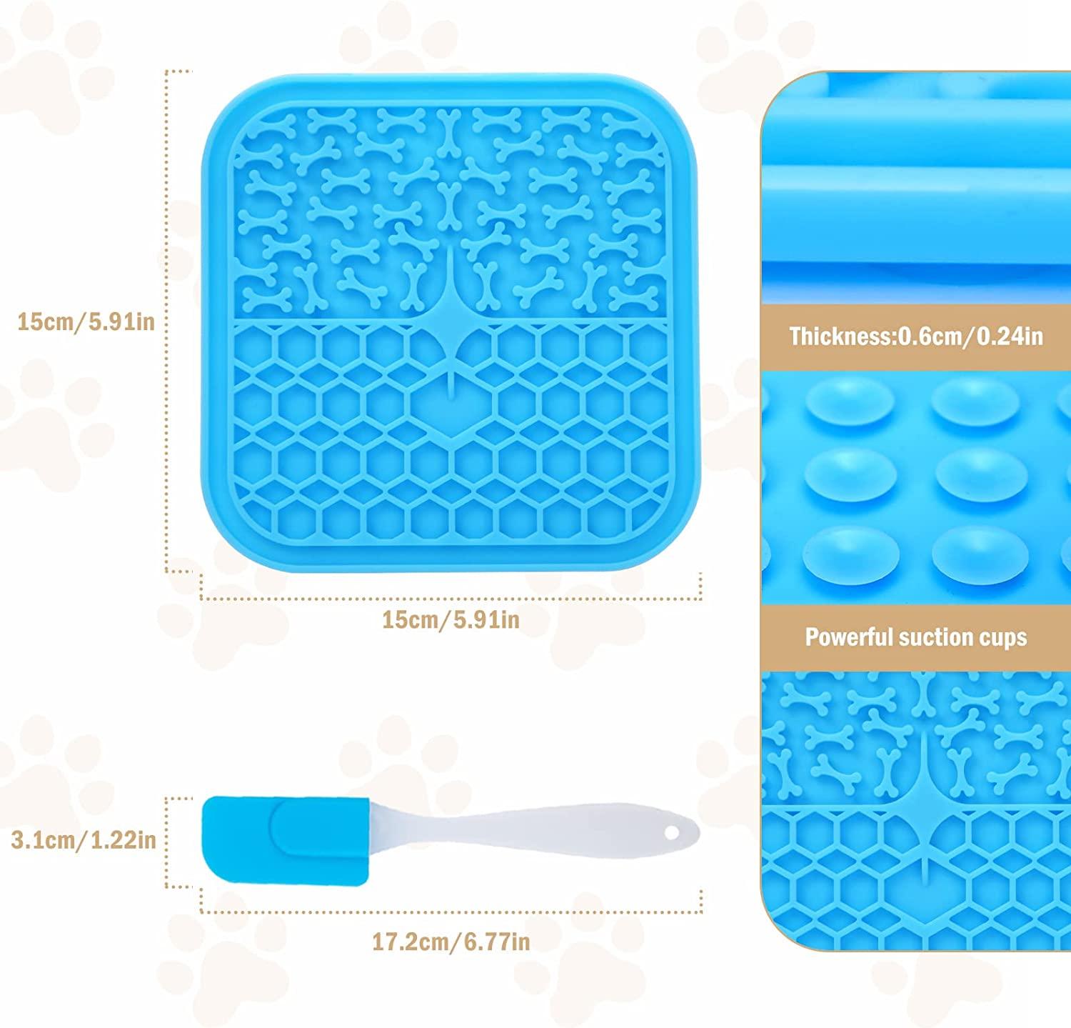 Lesipee Licking Mat for Dogs & Cats 2 Pack, Slow Feeder Lick Pat, Anxiety  Relief Dog Toys Feeding Mat for Butter Yogurt Peanut, Pets Supplies Bathing  Grooming Training Calming Mat (Blue&Green) 