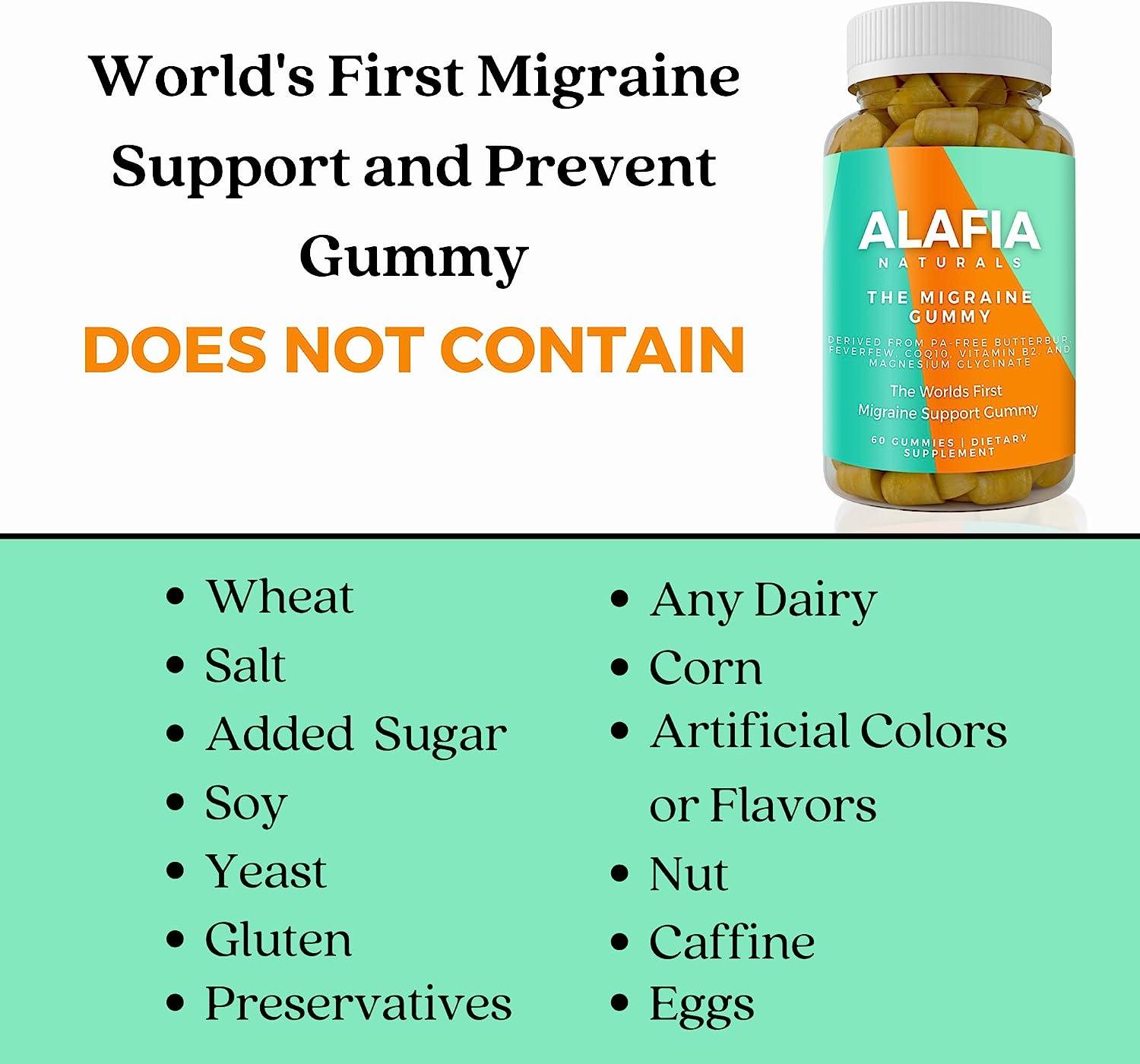 Alafia Naturals Migraine Gummy 60ct Migraine & Headache Prevention