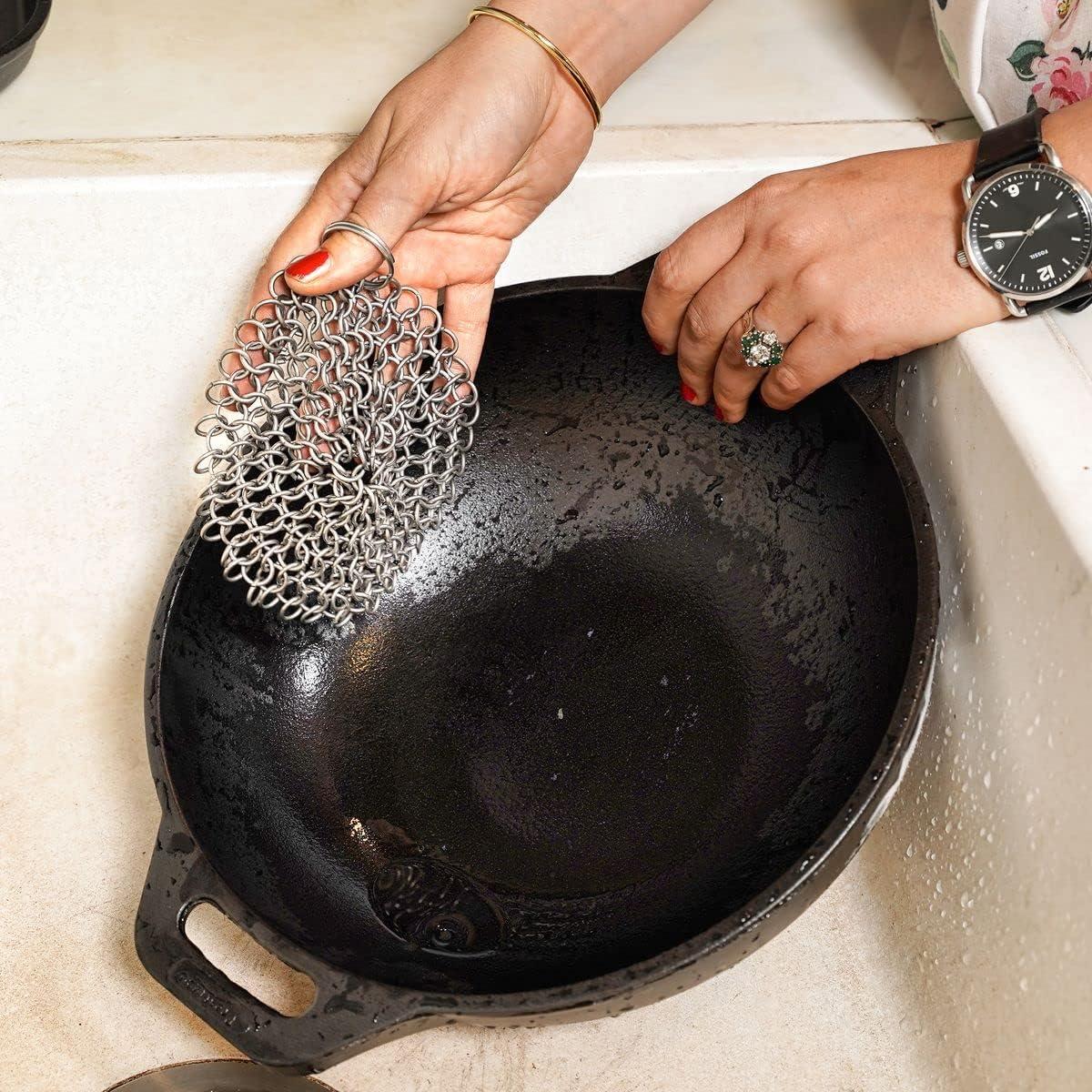 cm Scrubber - Chain Mail Scrubber for Cast Iron Cookware