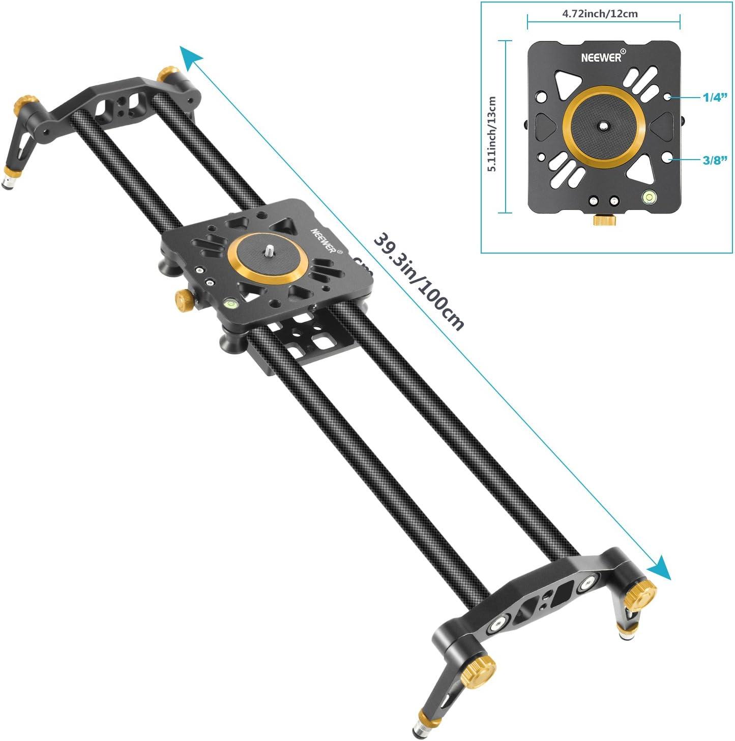NEEWER 39.4 Carbon Fiber Camera Slider Stabilizer Rail for DSLR 