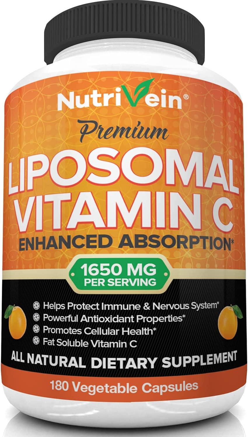 Nutrivein Premium Liposomal Vitamin C 1650mg - Boost Immunity &  Antioxidant, 180 Capsules | Buy Now with Express International Delivery |  GoSupps.com