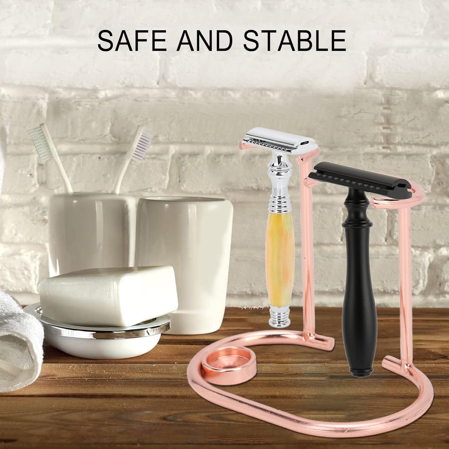 Razor Holder Stand - Modern Rose Gold Design | Hygienic Safety for Your ...