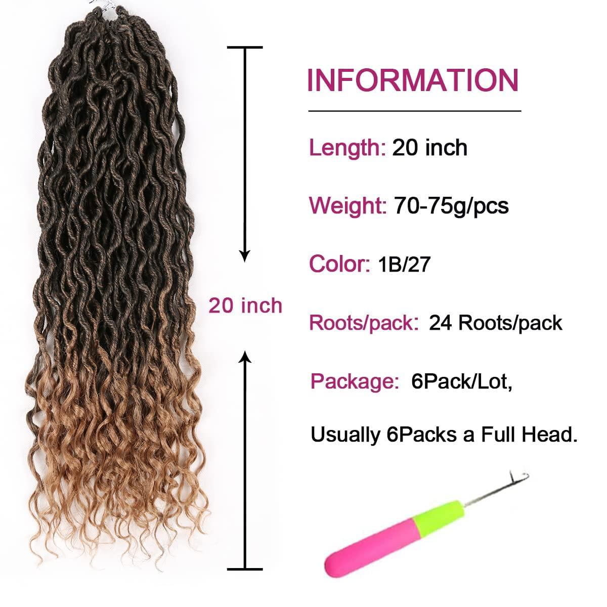 Faux Locs Crochet Hair 12 inch - 6packs/Lot Bo Faux Locs Crochet Hair Curly  Dreadlocks Synthetic Faux Locs Braiding Hair Extensions (20 Roots/Pack)
