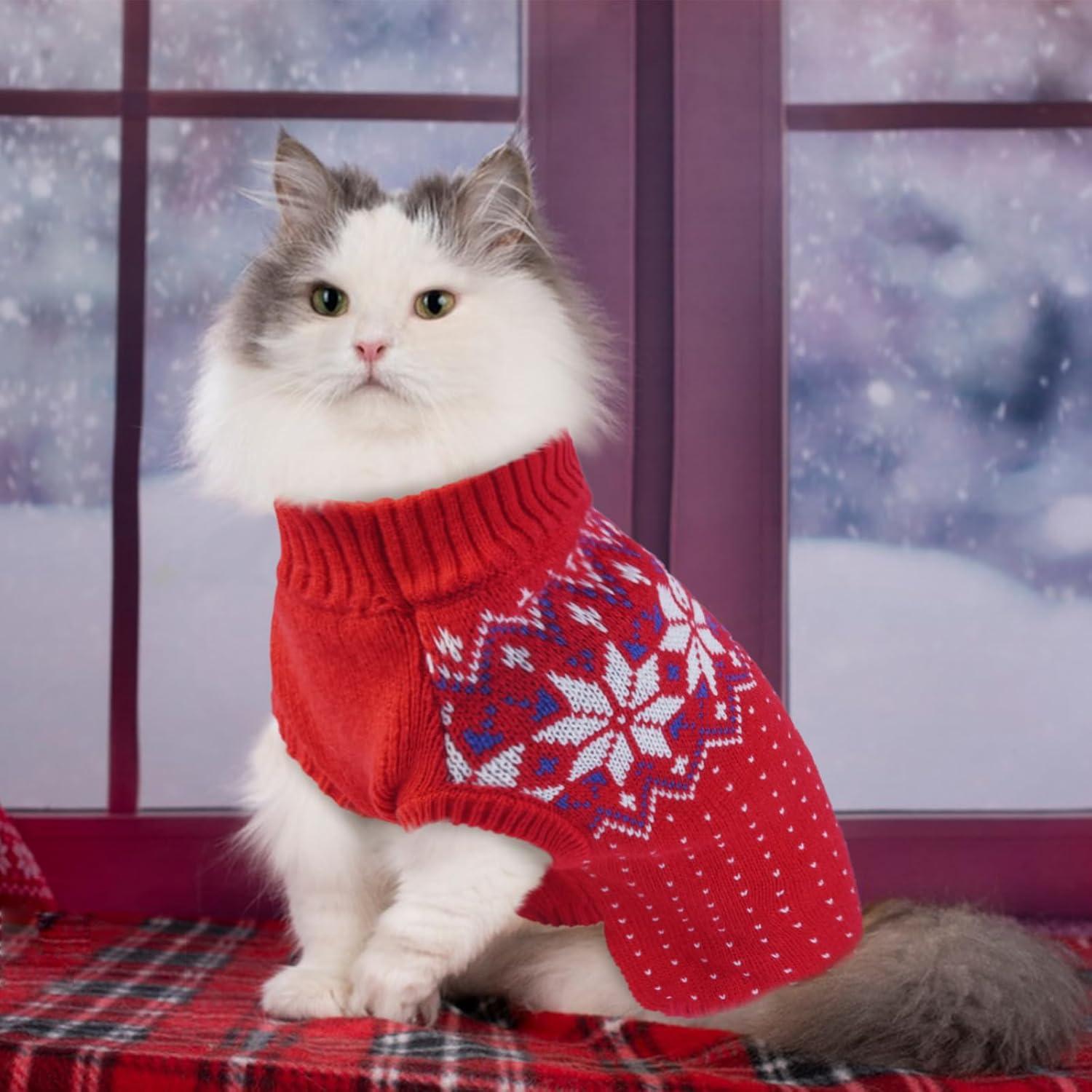 Katzinst Christmas Dog Sweater - Cozy Fleece with Snowflake Pattern for  Medium-Sized Dogs | Perfect for Malteser & Jack Russell | Red |  International Shipping | Buy Now with Express International Delivery |  GoSupps.com