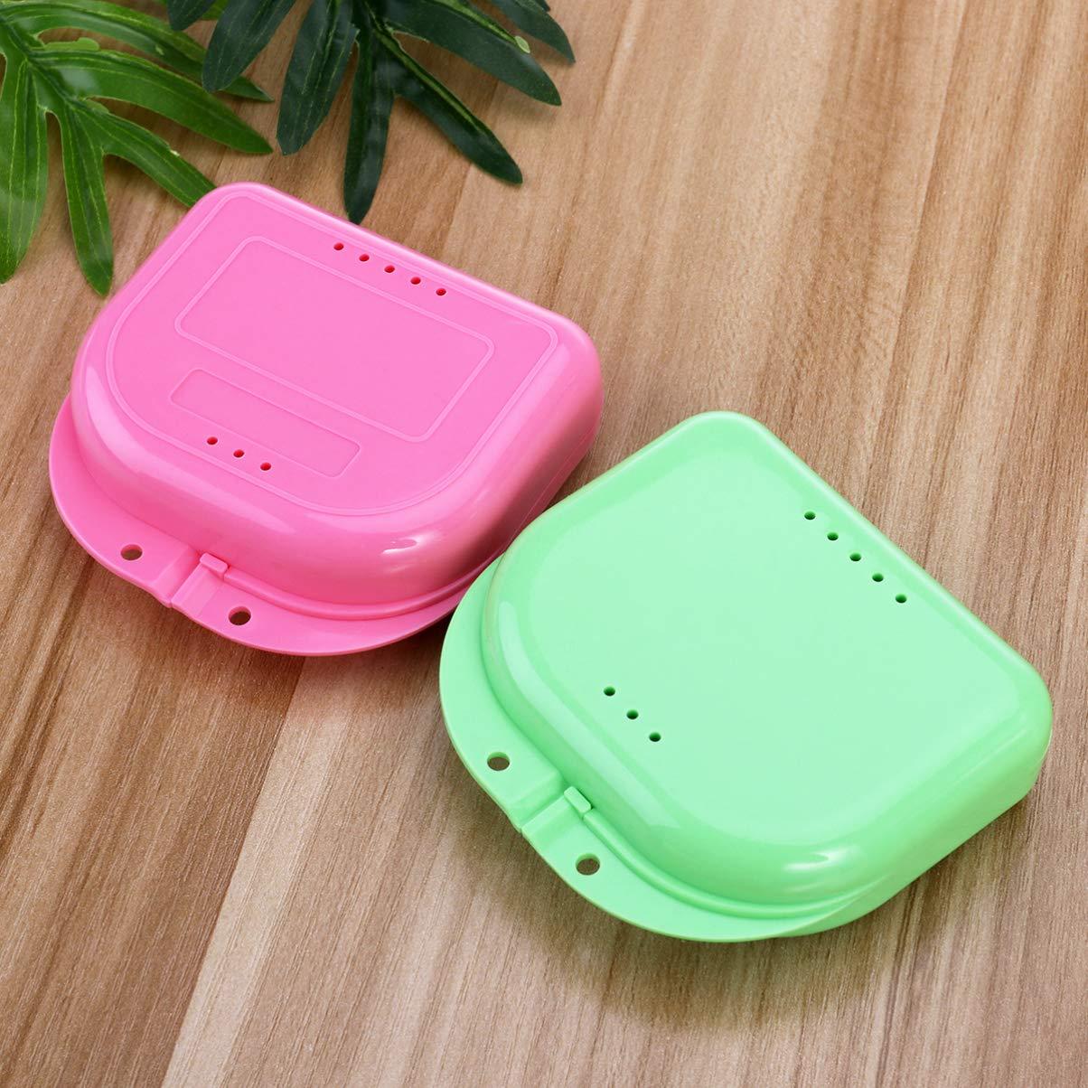 Gejoy 6 Pcs Slim Retainer Cases With Holes Portable Denture Box Colourful Slim Cute Orthodontic Dental Case Small Lockable Travel Mouthguard Box For False Teeth, Bleaching Trays, Dental Appliances