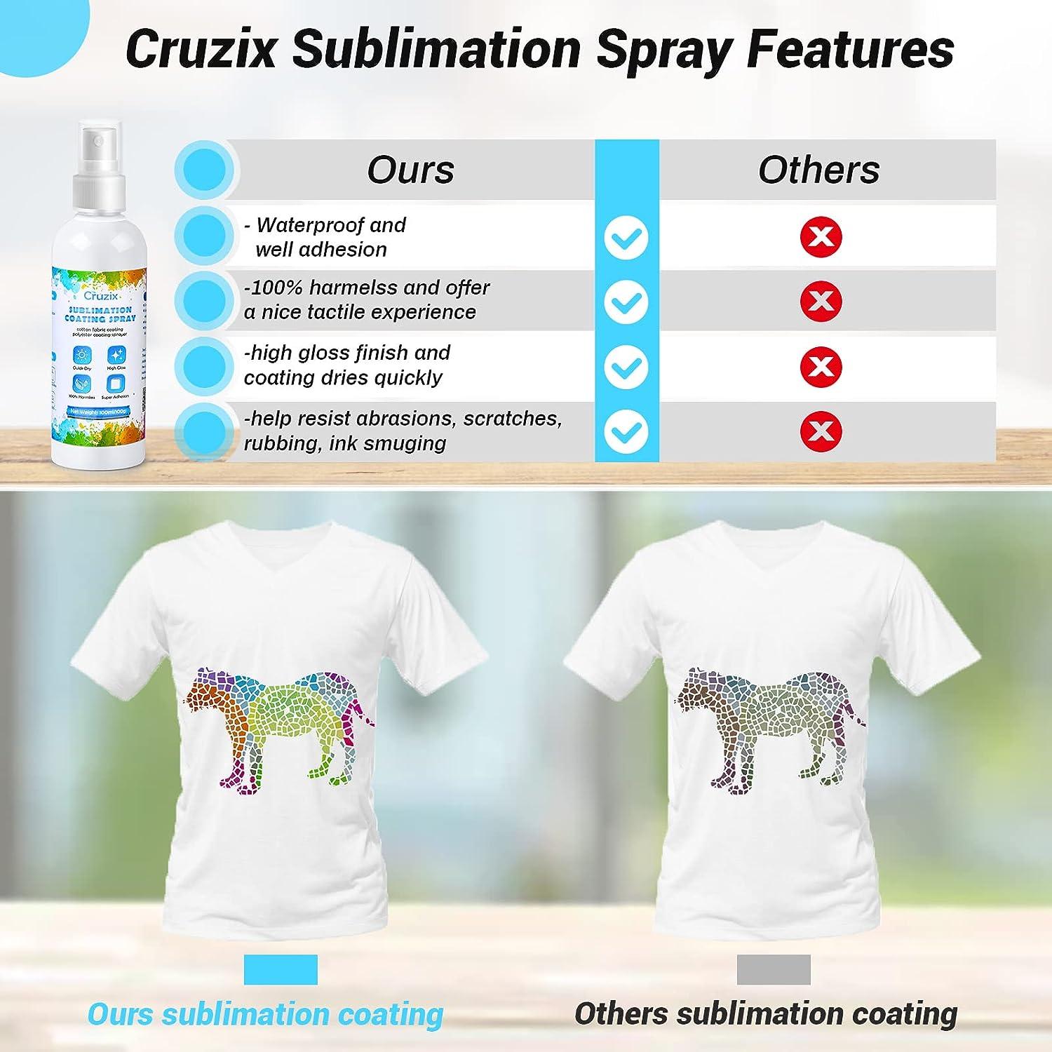 Sublimation Spray for Cotton, Sublimation Coating Spray, Quick Dry & Super  Adhesion, High Gloss Sublimation Coating Supplies for All Fabric Polyester