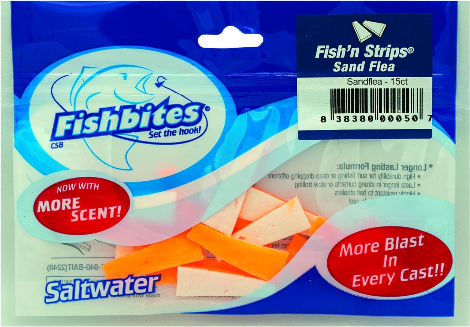 Fishbites Strips Sandflea - Ll Fishing-Equipment Orange/White