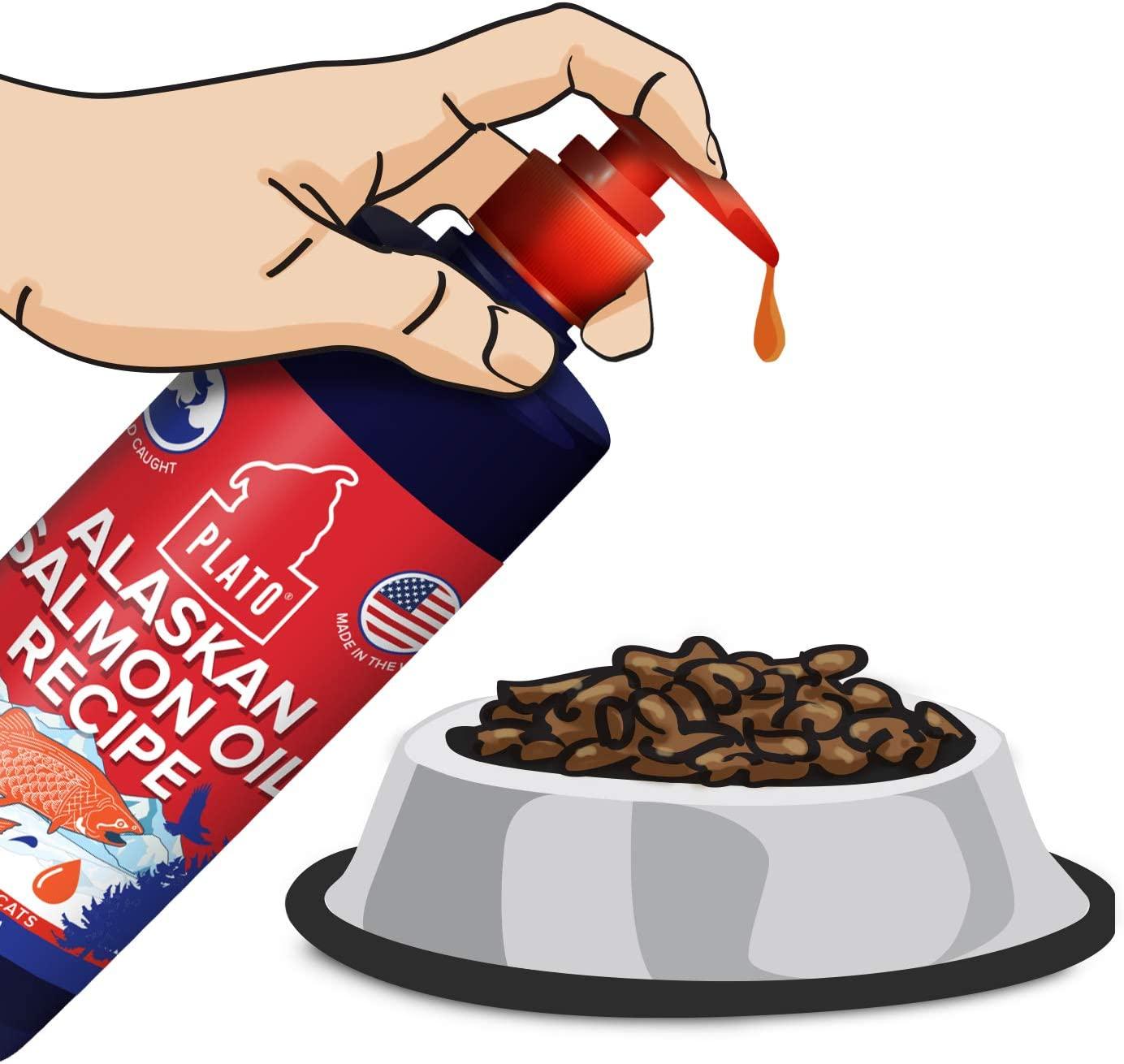 PLATO Wild Alaskan Salmon Oil Kibble Topper Boost Dog Food with Omega