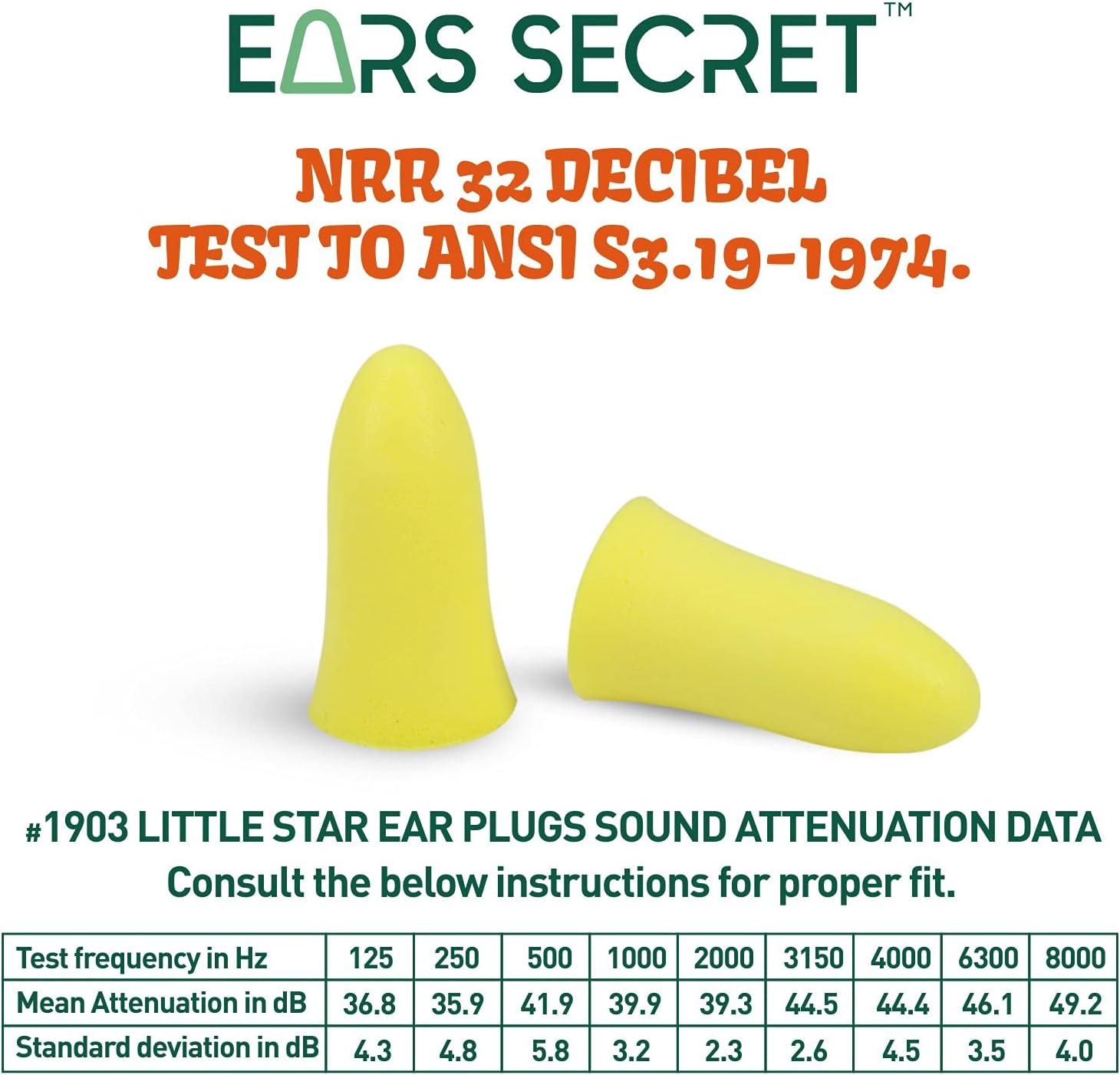 EARS SECRET Foam Ear Plugs for Sleeping 25+3 Pairs Ear Plugs 37dB Comfortable Earplugs for Noise