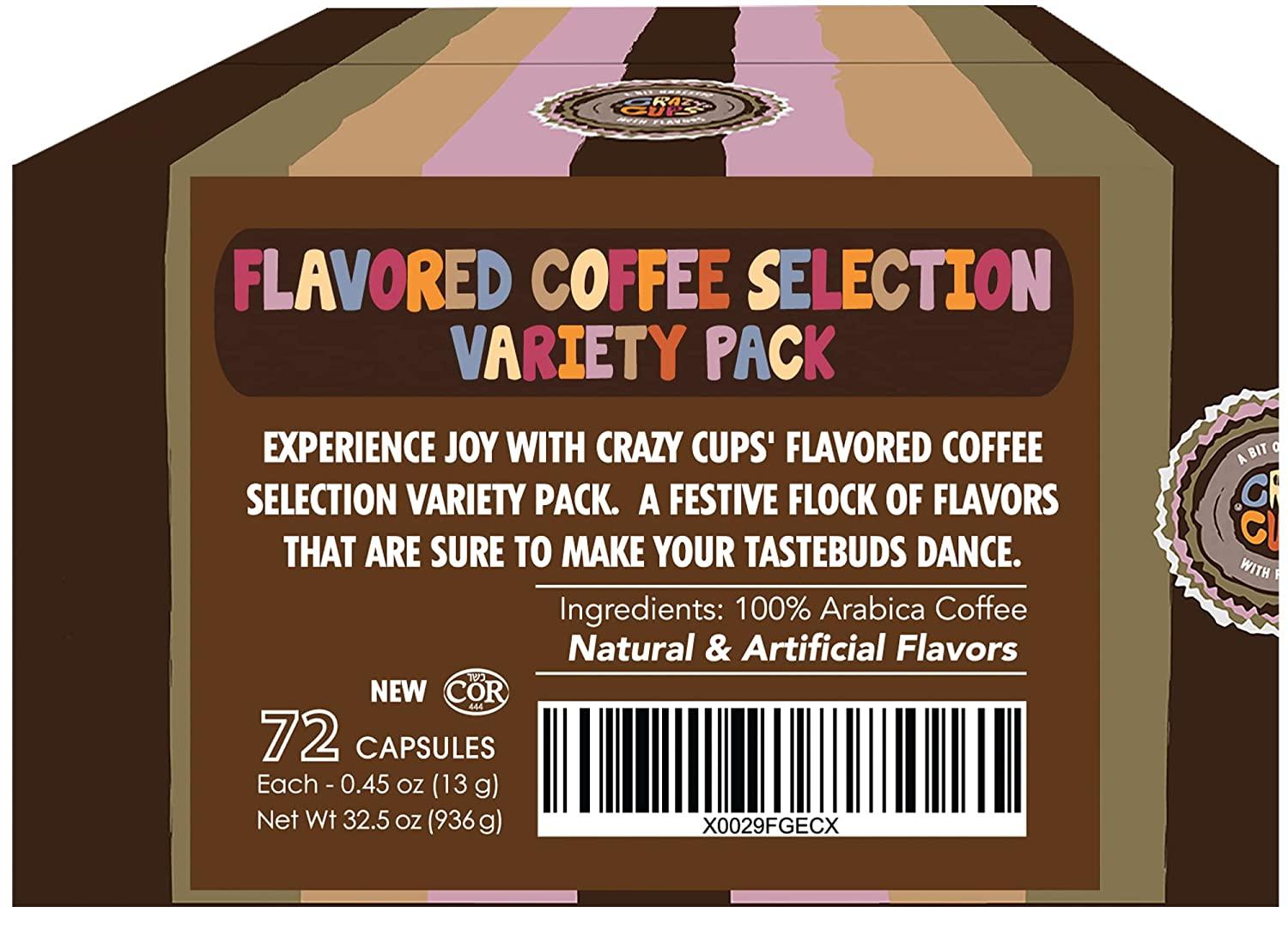 Crazy Cups Flavored Coffee Pods Variety Pack Medium Roast
