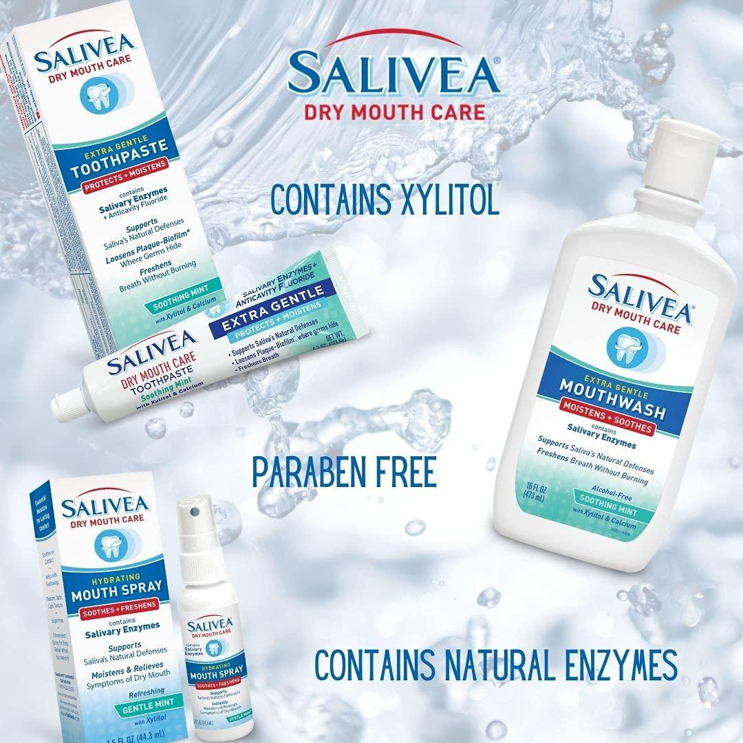 Salivea Extra Gentle Dry Mouth Spray Soothing Mint Mouth Spray