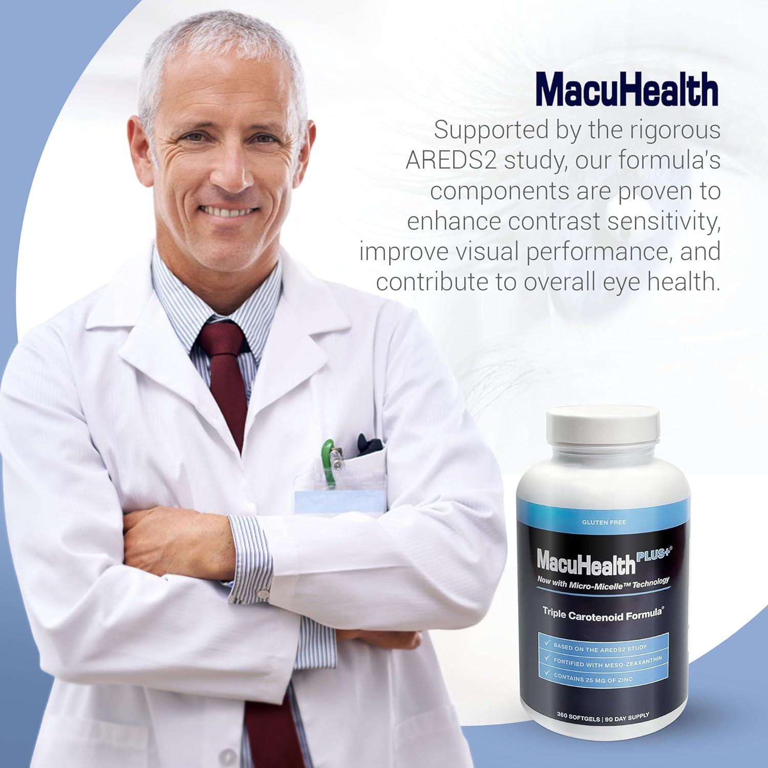 MacuHealth Plus+ Eye Vitamins Supplement AREDS2 Based Formula for AMD