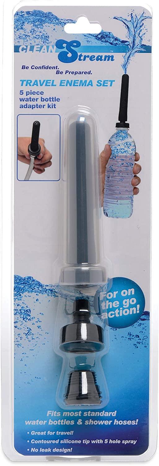 Cleanstream Travel Enema Water Bottle Adapter Set Black 4.5 Length x