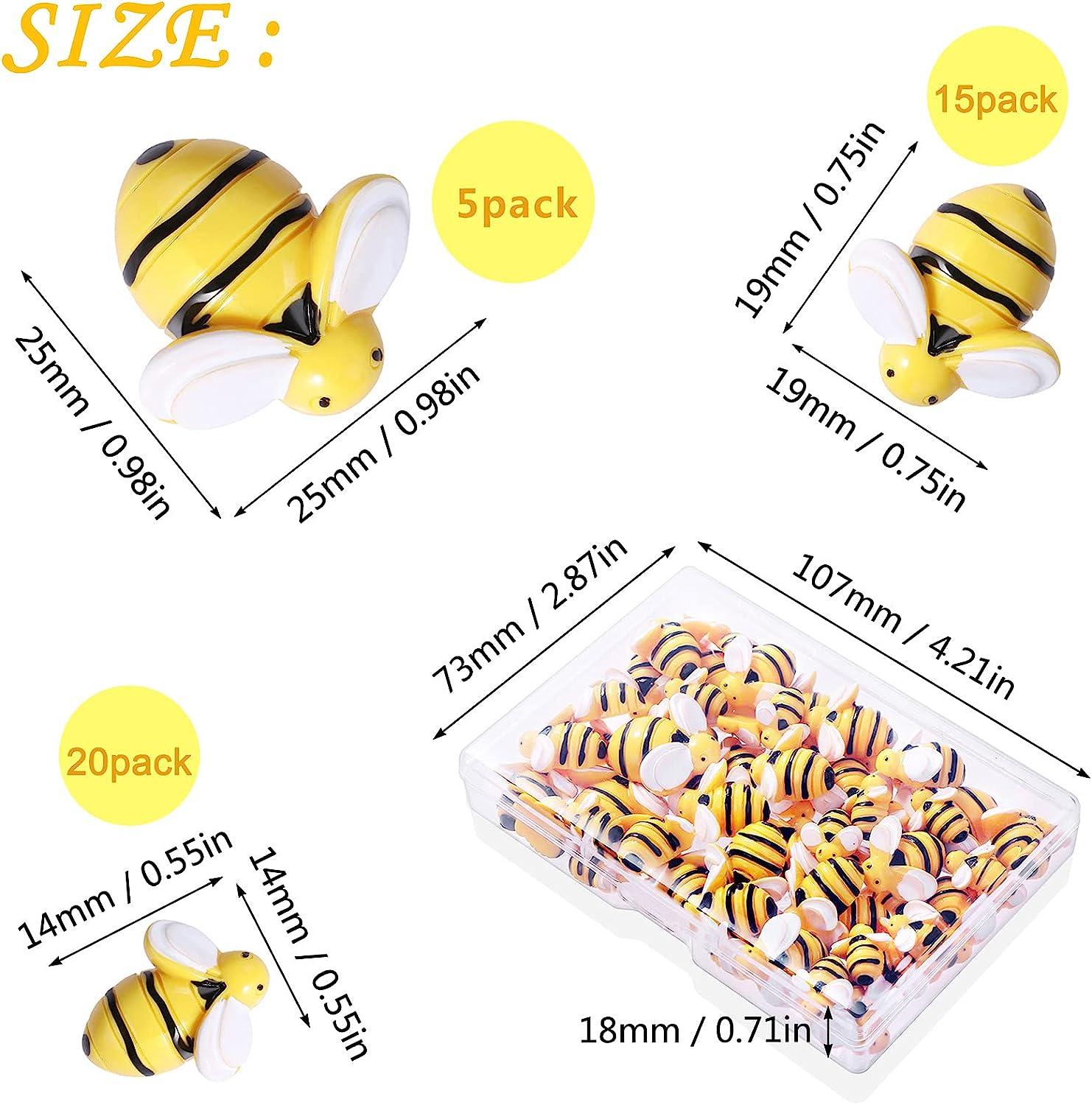 MIKIMIQI 40 Pcs Tiny Resin Bees Decor Bumble Bee Embellishment Resin Bees  Craft Decorations with Storage Box for DIY Craft Wreath Scrapbooking Party Home  Decor 0.98 in 0.74 in 0.55 in