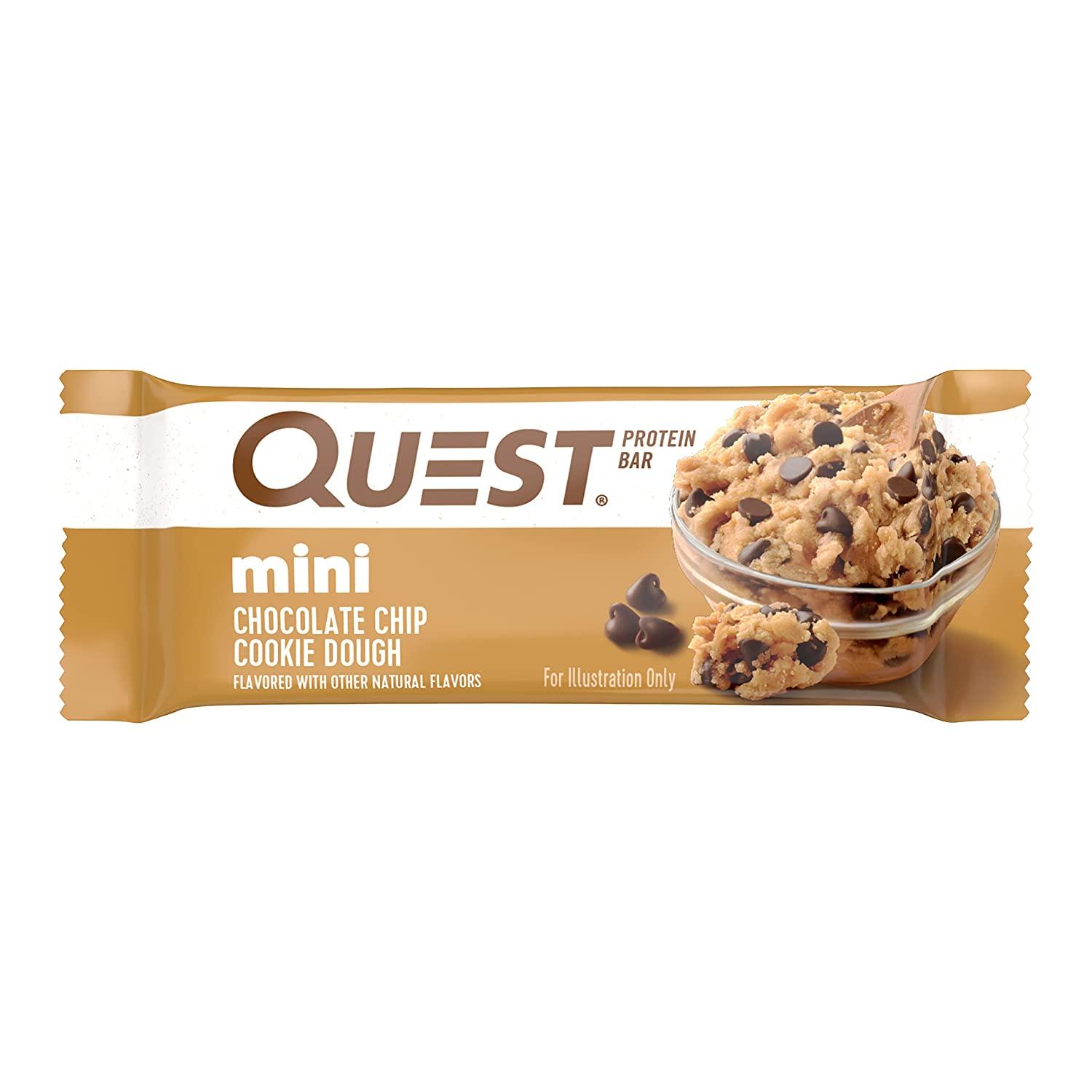 Quest Nutrition Mini Chocolate Chip Cookie Dough Protein Bars High