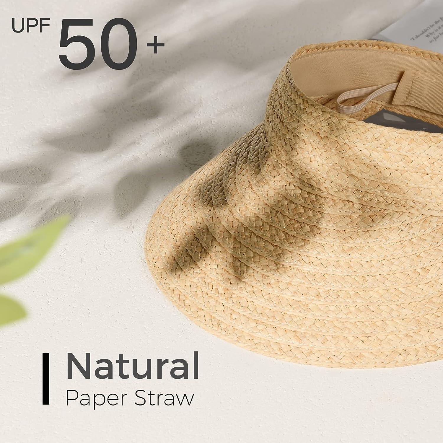 Vacation Essentials FURTALK Women's Wide Brim Sun Straw Hat UPF 50