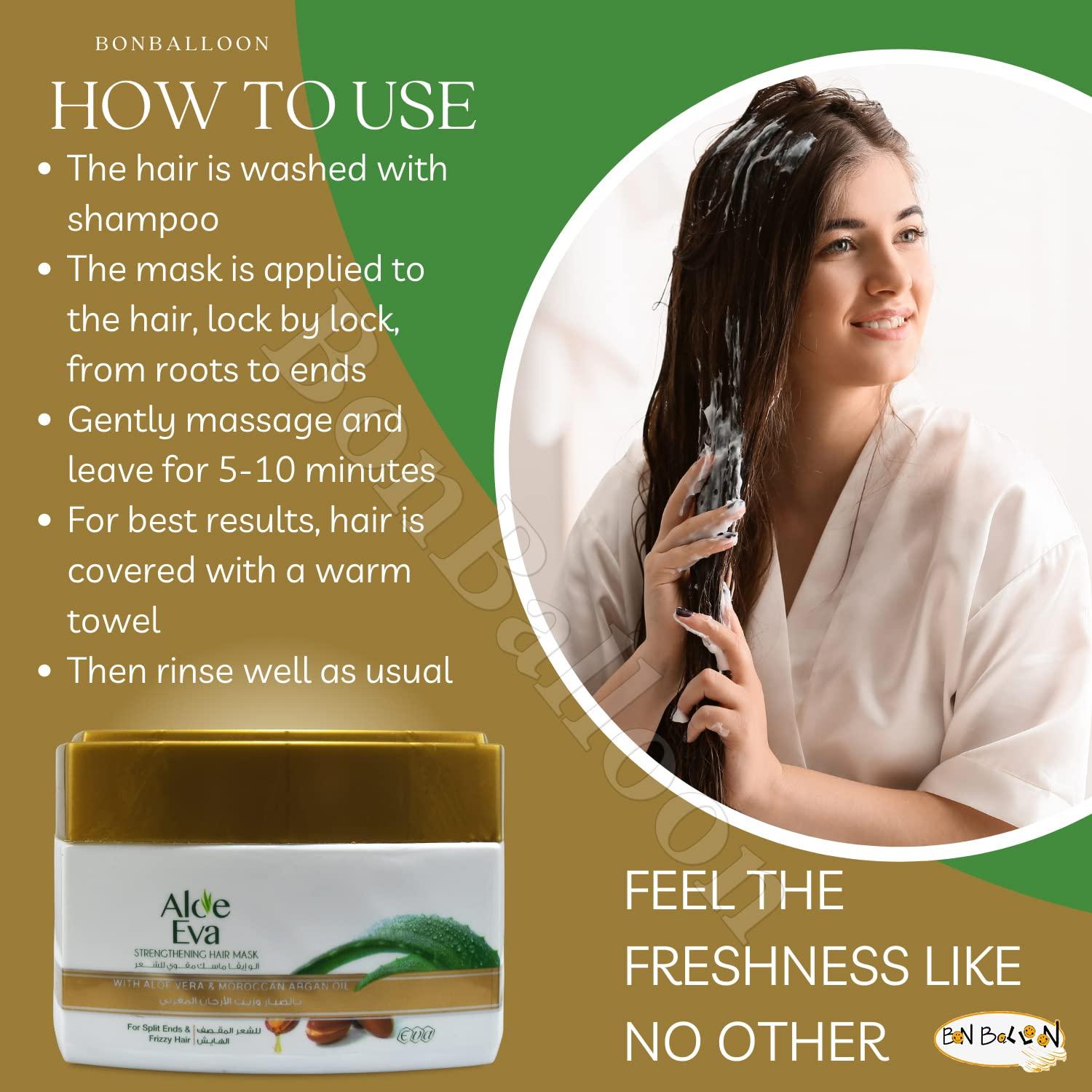 Aloe Eva Strengthening Hair Mask with Aloe Vera & Moroccan Argan Oil - 6.52  oz - Smooth & Enriched Hair Treatment | Buy Now with Express International  Delivery | GoSupps.com