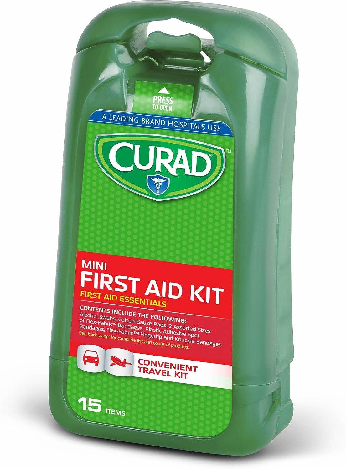 Curad Mini First Aid Kit 15 Piece Set for Emergency Preparedness