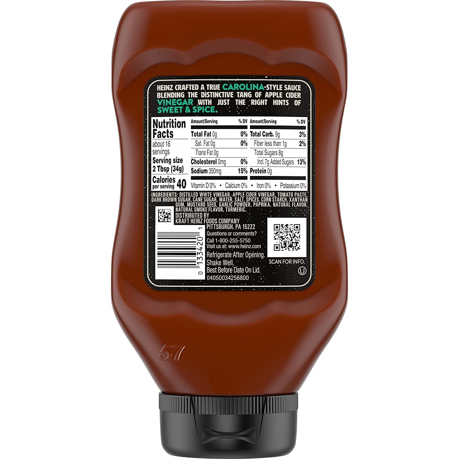 Heinz Carolina Vinegar Style BBQ Sauce 6 Pack, 18.6 oz Bottles