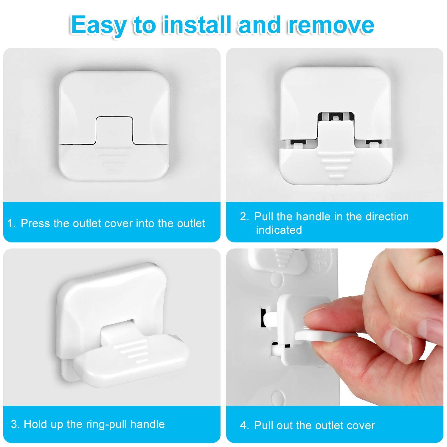 Outlet Covers Baby Proofing with Hidden Pull Handle (50 Pack) Plug Covers  Prevent Electric Shock from the Source of the Outlet Plug Child Proof  Outlet