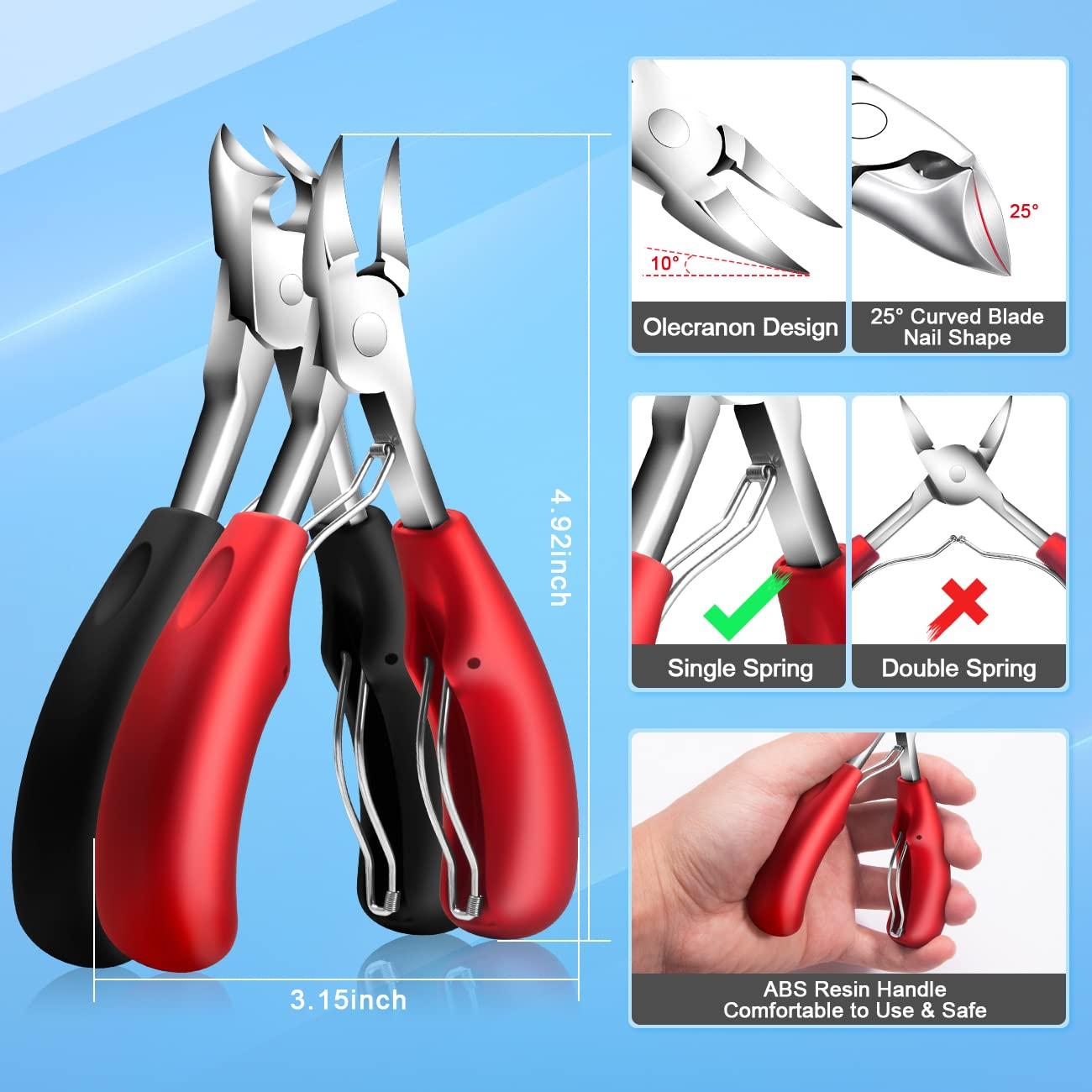 11PCS Toenail Clippers for Thick Nails, Ingrown Toenail Tools Removal Kit for Seniors