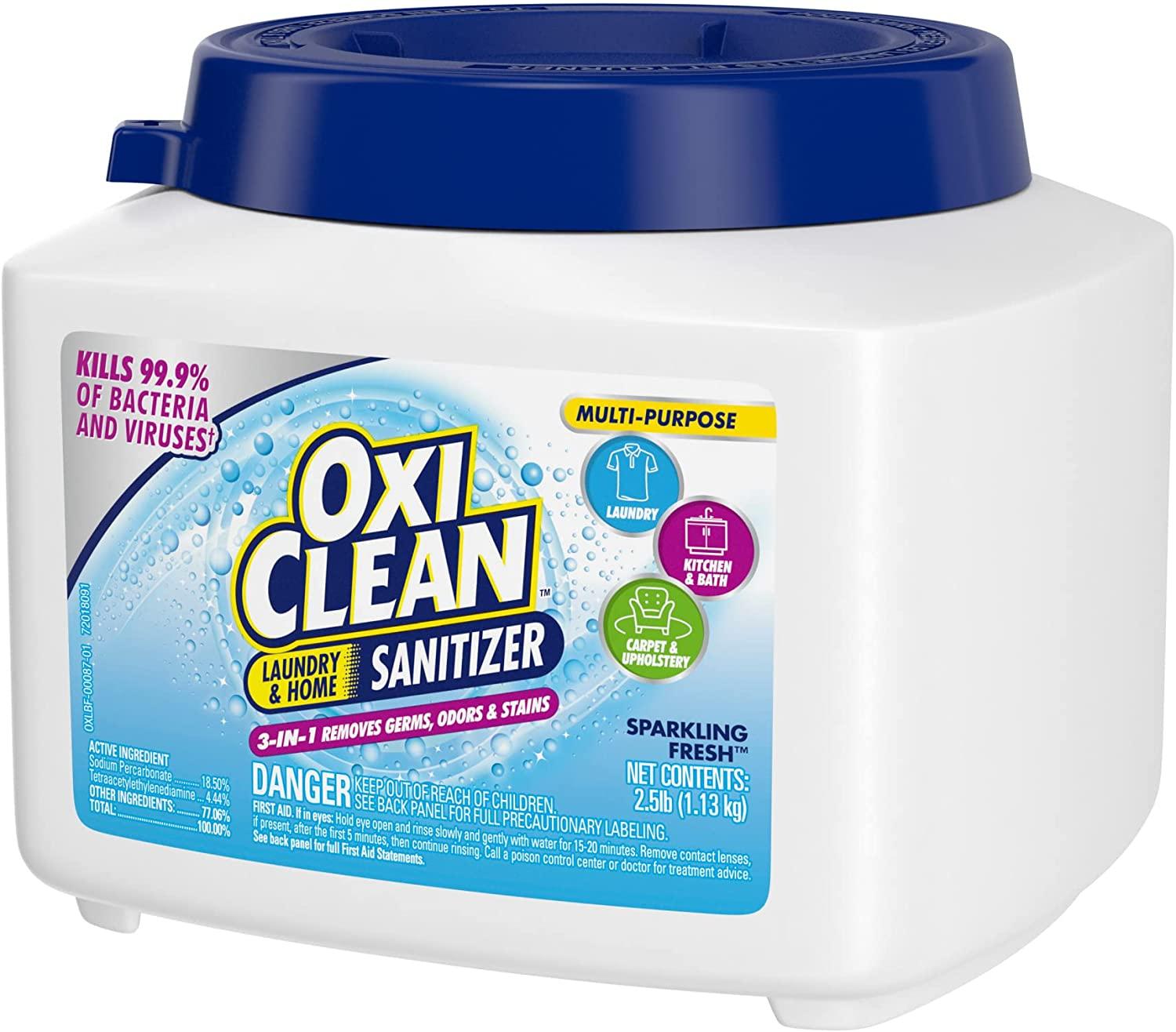 OxiClean Powder Sanitizer for Laundry, Fabric, and Home, 2.5 lb 2.5 Pound (Pack of 1)