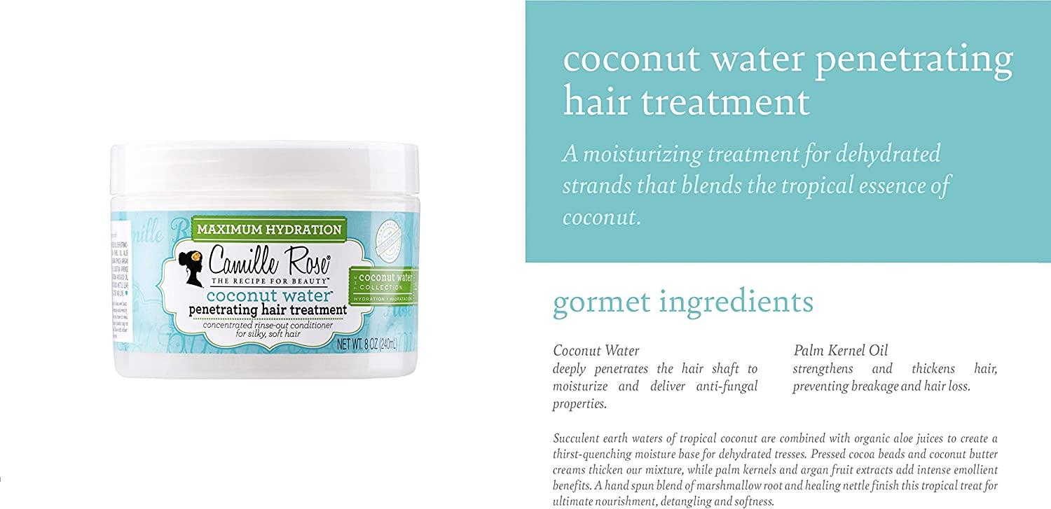 Camille Rose Coconut Water Hair Treatment 8oz Hydrating & Nourishing