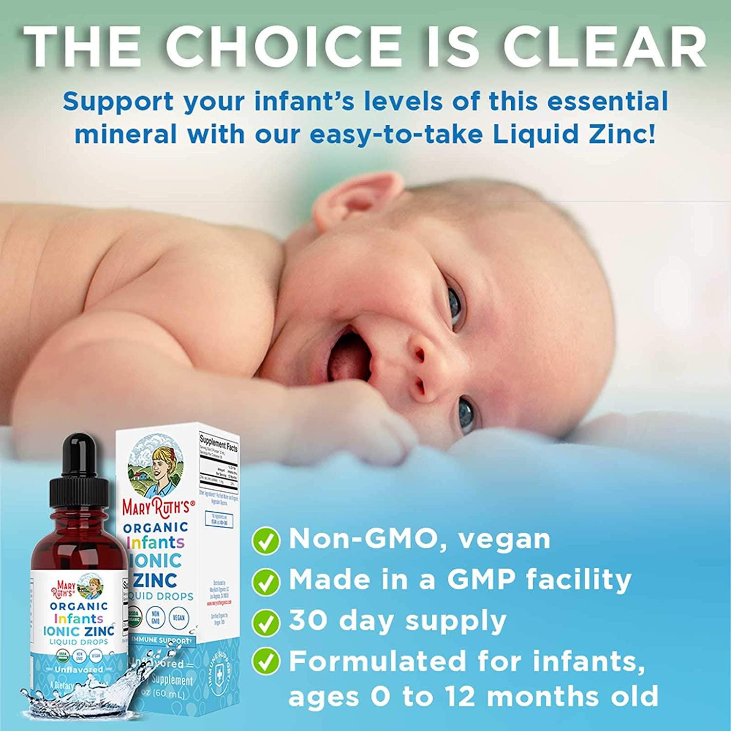 MaryRuth's Infant Liquid Ionic Zinc Vegan Immune Support for Ages 0