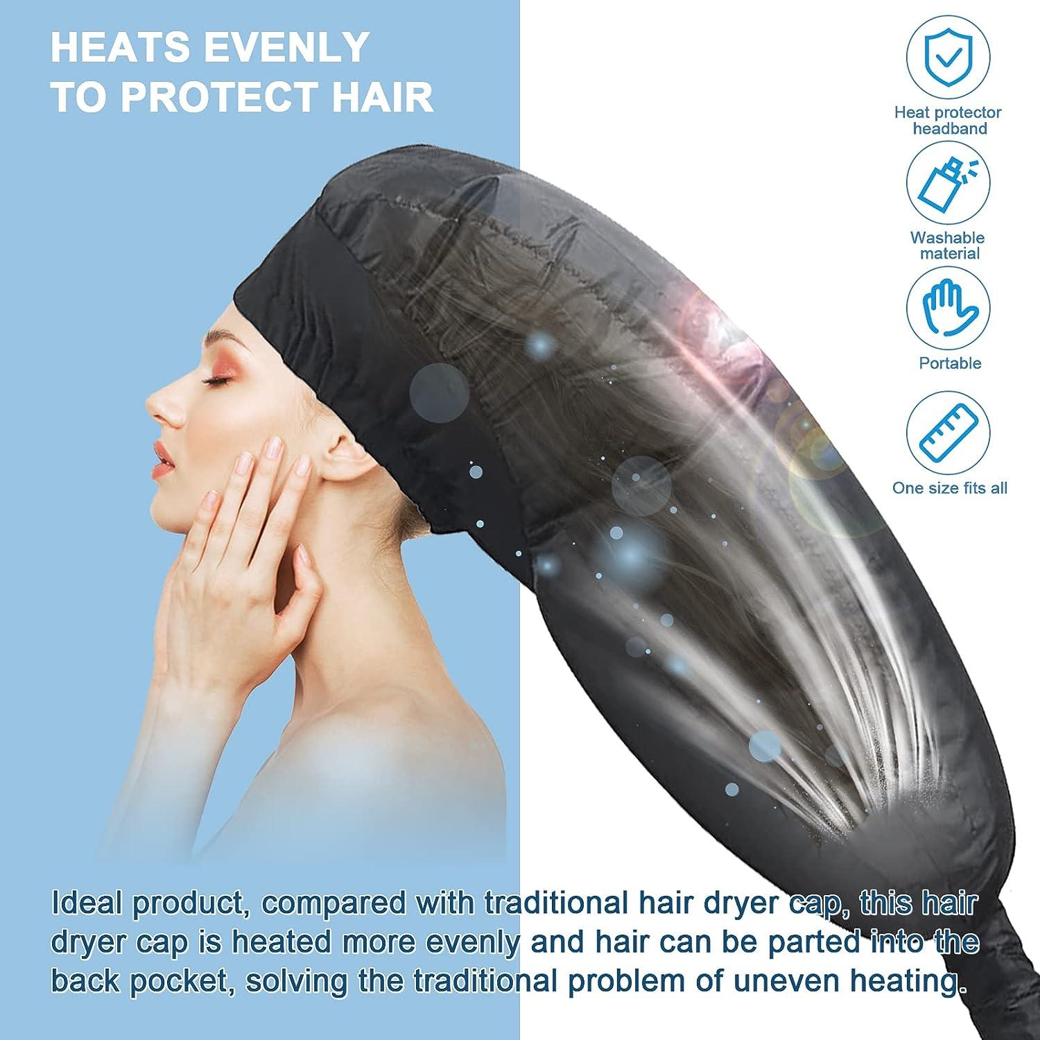 Hood Hair Dryer Attachment for Quick Drying & Natural Curls Black