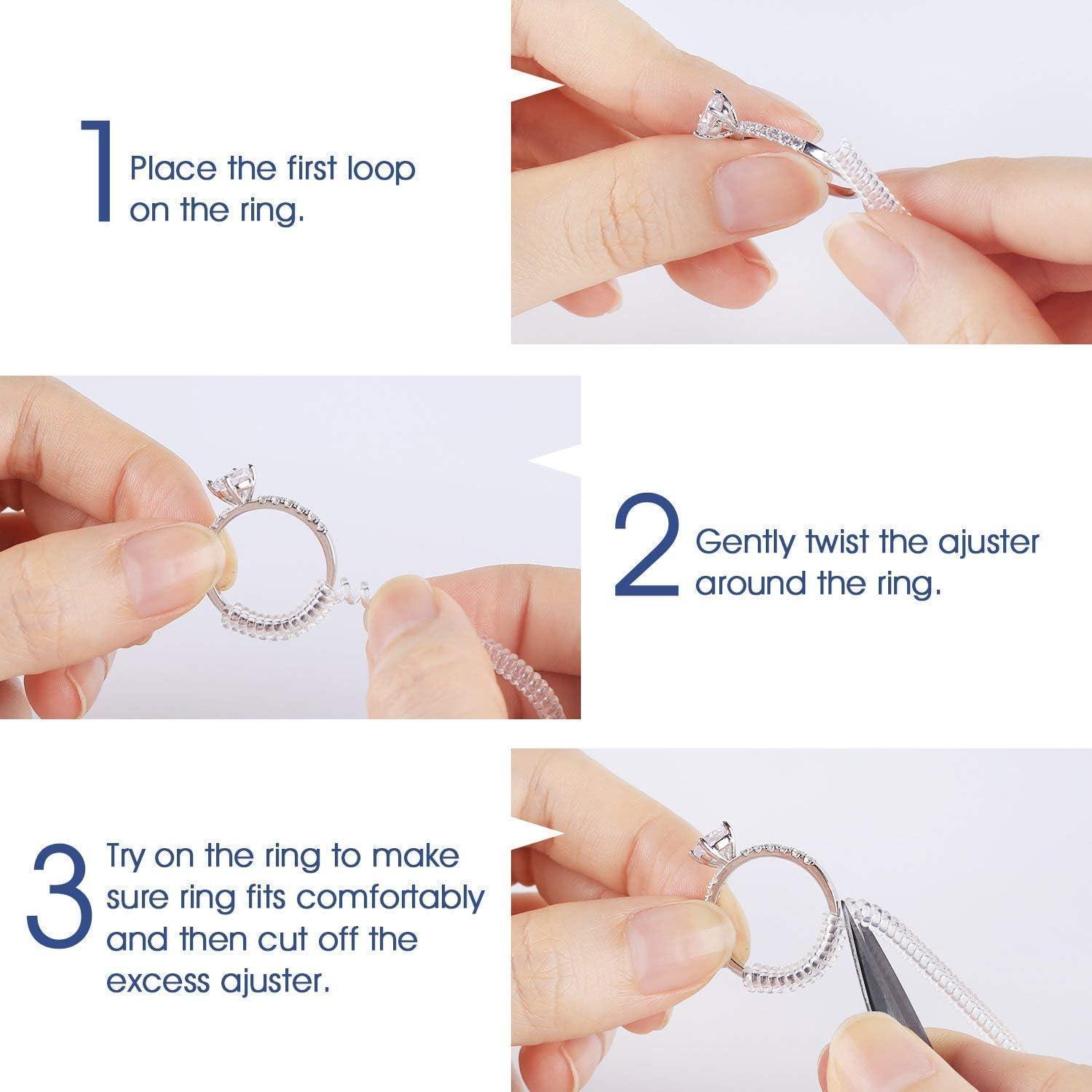 Ring Size Adjuster for Loose Rings Jewelry Guard, Spacer, Sizer, Fitter You  Get 2 Sizes 