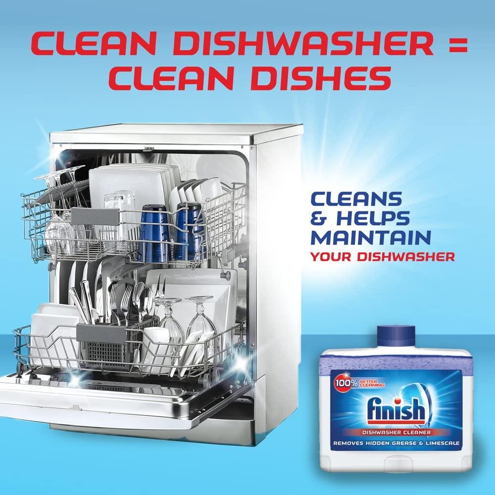 Finish Dishwasher Machine Cleaner, 8.45 fl oz Bottle, Dual Action to