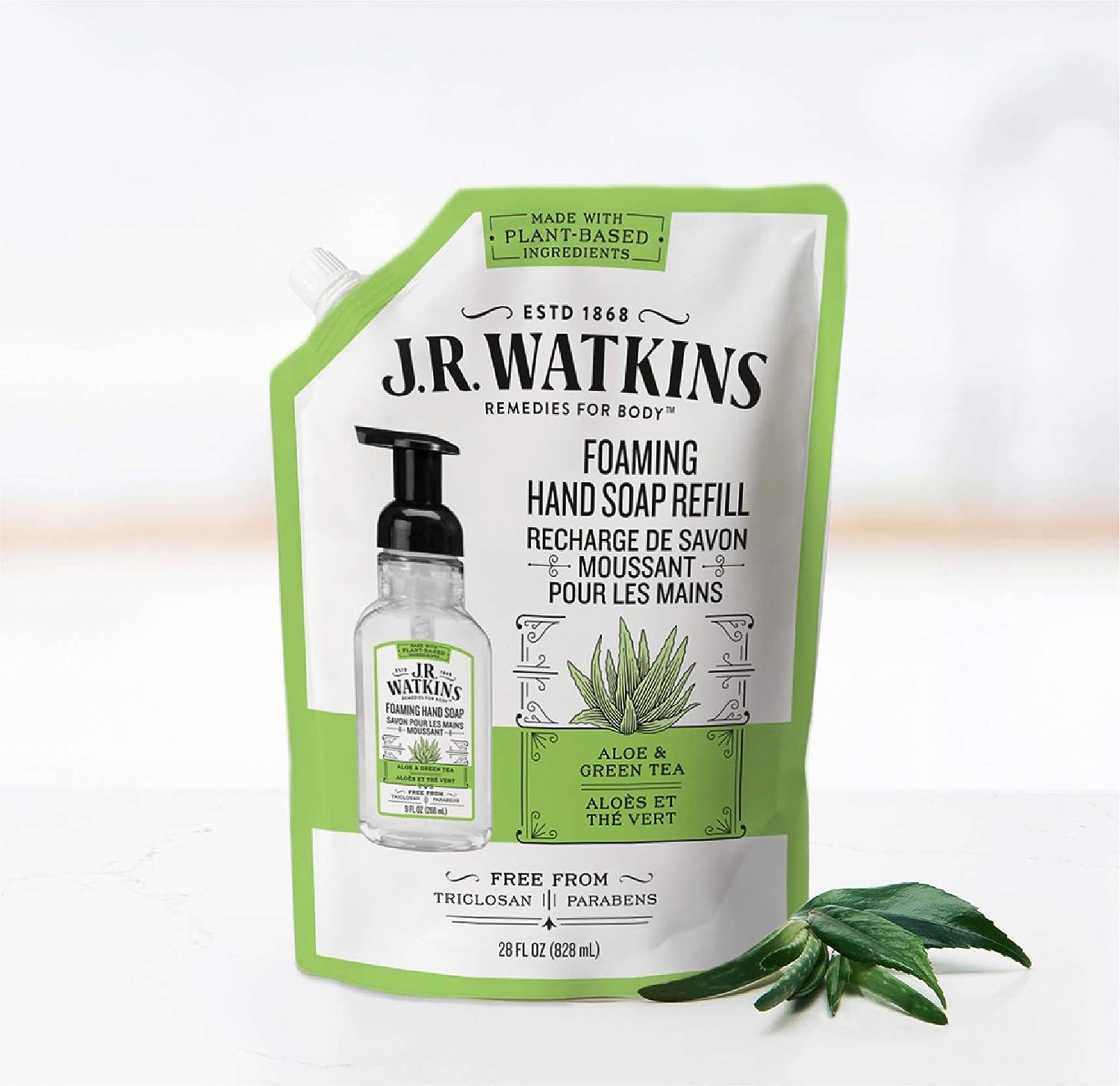 J.R. Watkins Liquid Foaming Hand Soap Aloe and Green Tea Refill 1