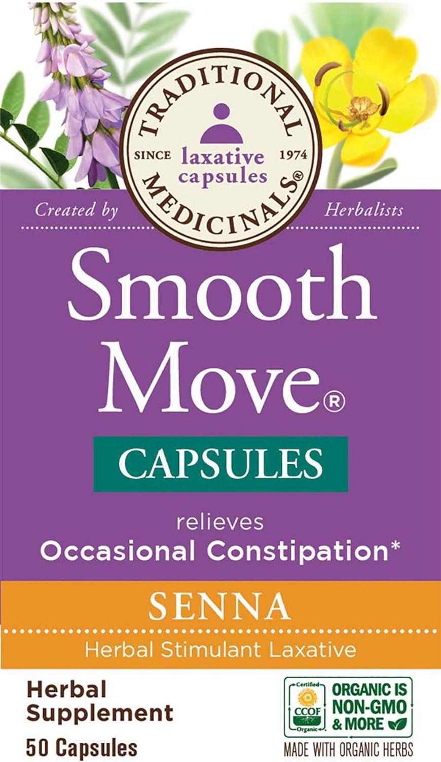 Traditional Medicinals Smooth Move Senna Laxative Capsules Natural