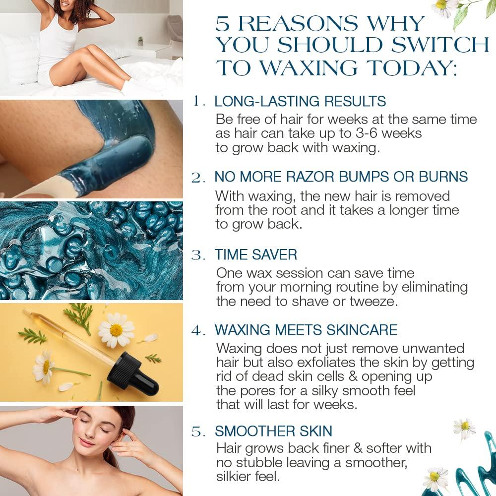 GiGi Hard Wax Beads, Soothing Azulene Hair Removal Wax for Sensitive