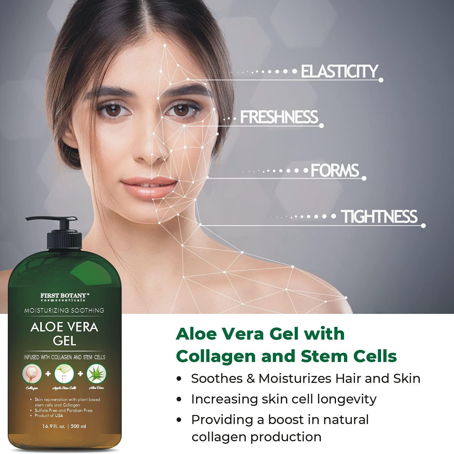 Pure Aloe vera gel with 100 Fresh & Pure Aloe Infused with Stem