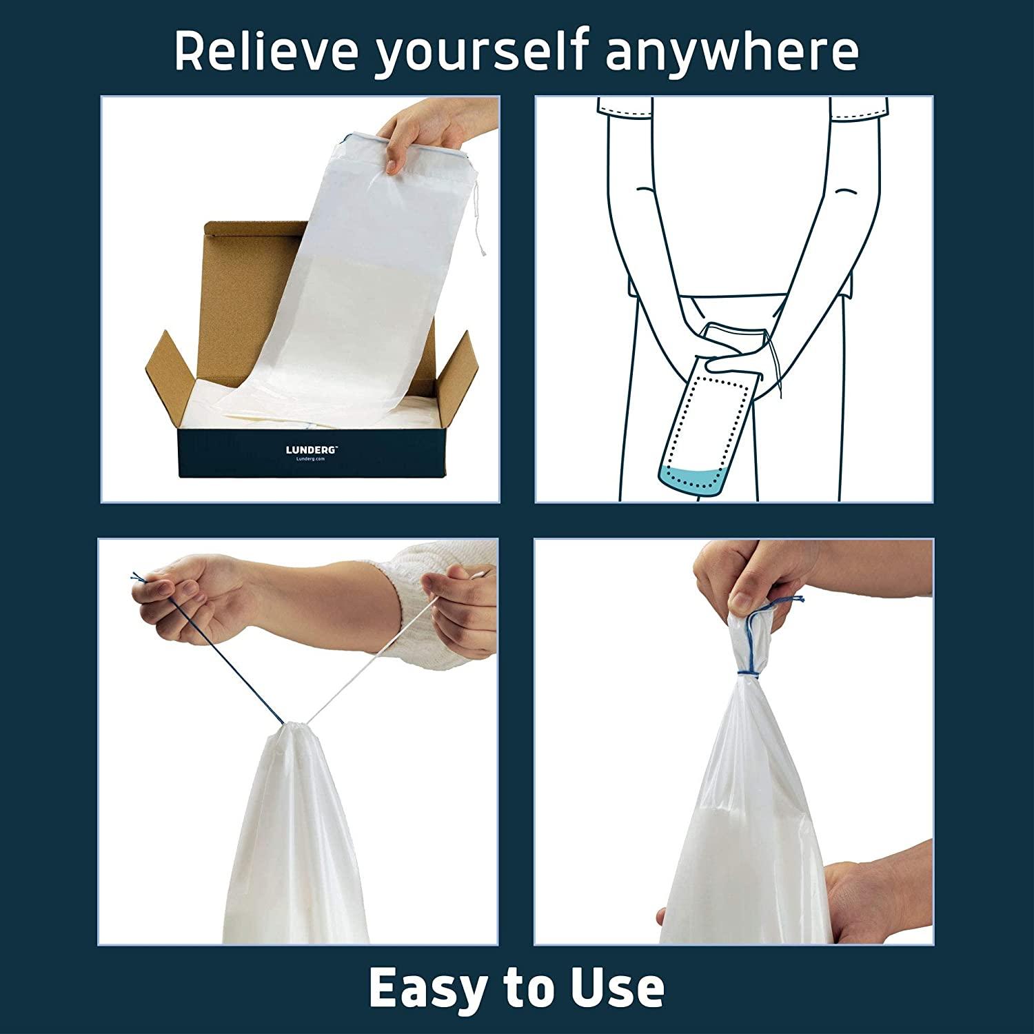 Lunderg Disposable Urine Bags for Men with Super Absorbent Pad Value
