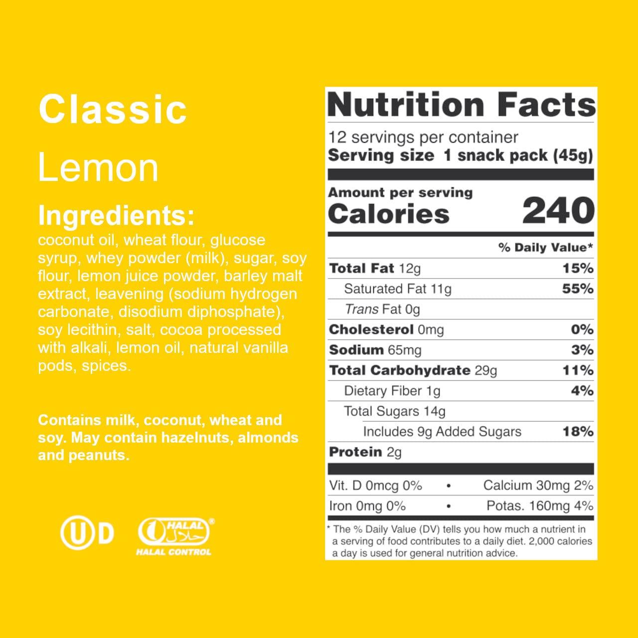 Loacker Premium Lemon Wafer Cookies Multipack of 12 snacks Crispy