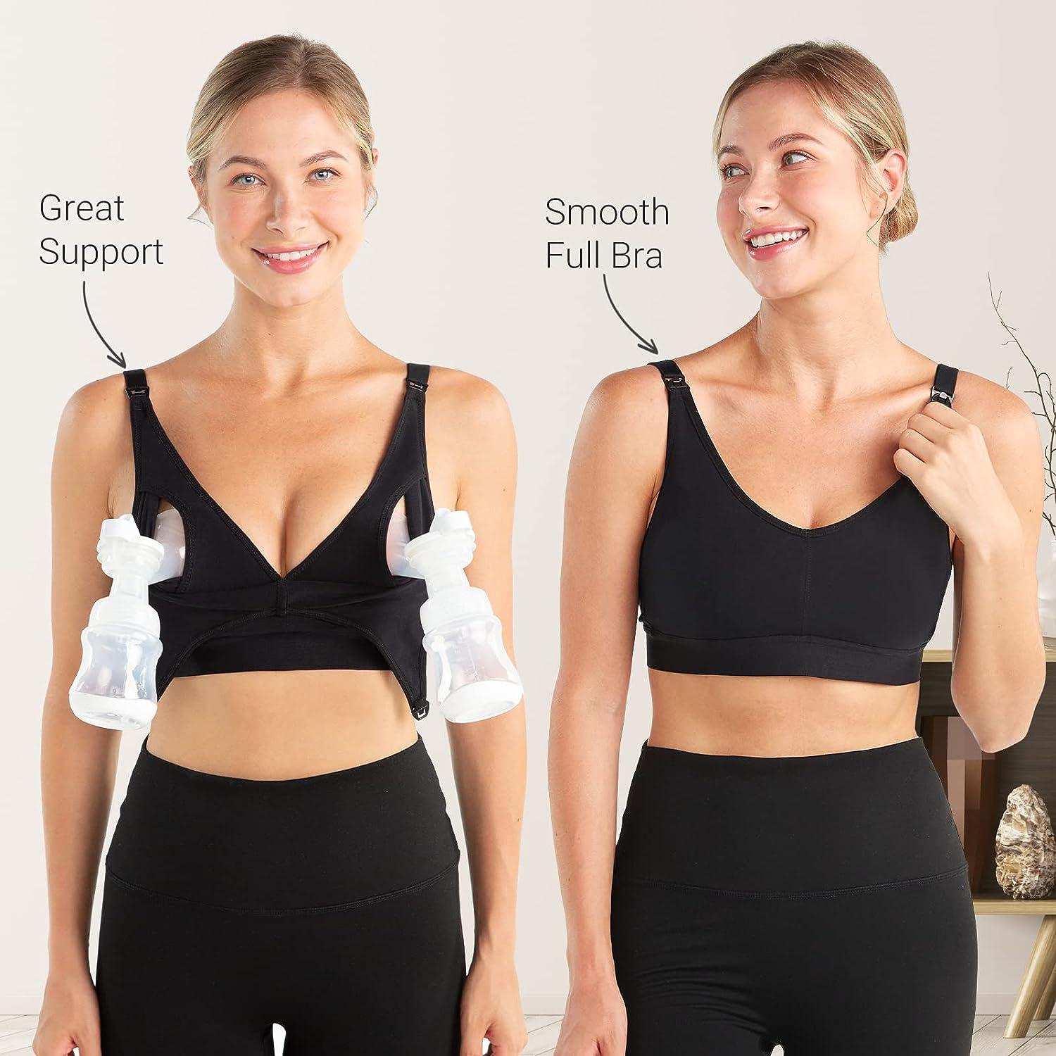  Momcozy Seamless Pumping Bra Hands Free, Comfort and Great  Support Nursing and Pumping Bra, Fit for Spectra, Lansinoh, Philips Avent  and More, XX-Large Black : Baby