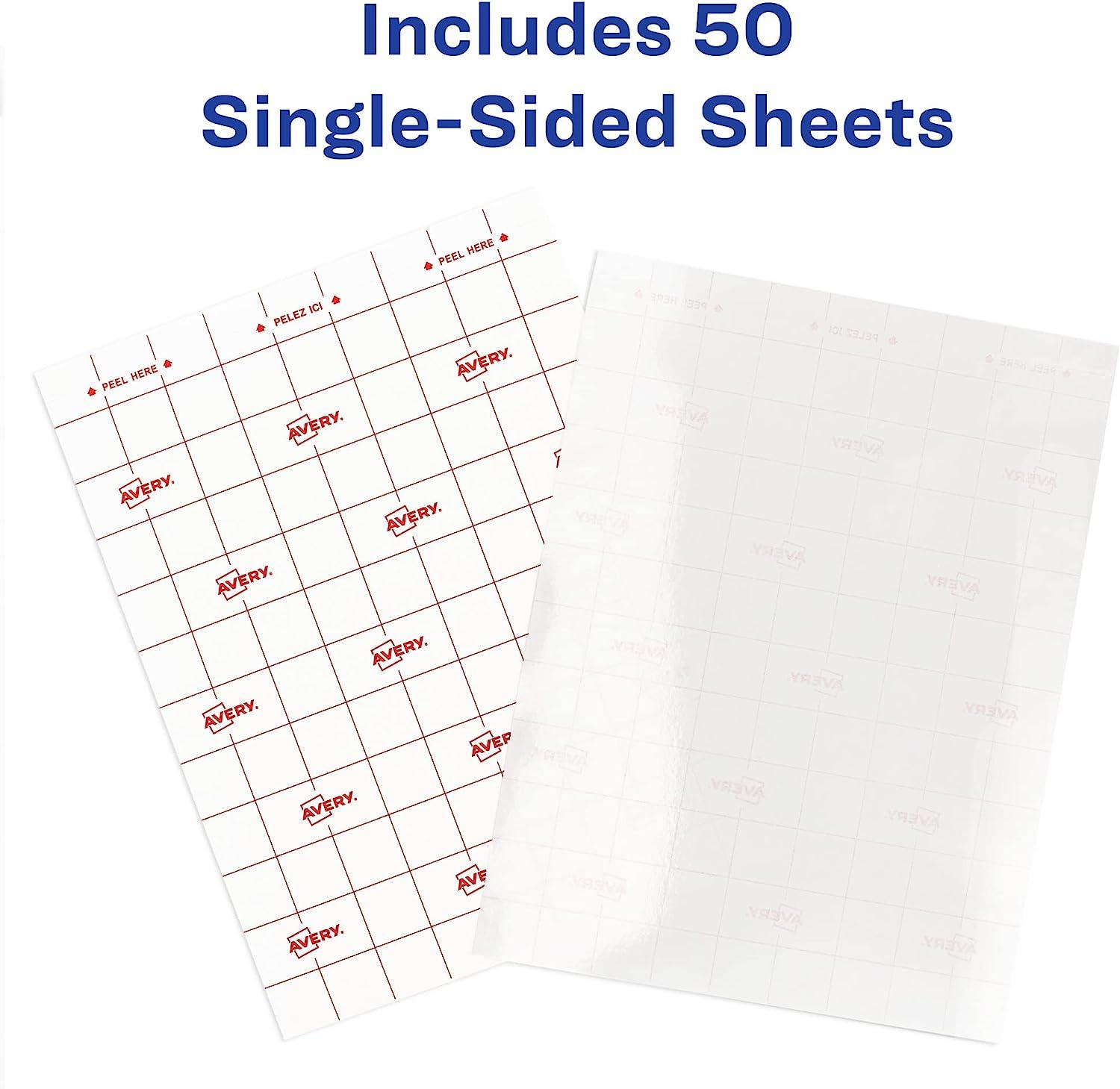 Avery 73601 SelfAdhesive Laminating Sheets, 9 x 12 Inch, Permanent Adhesive, 50 Clear