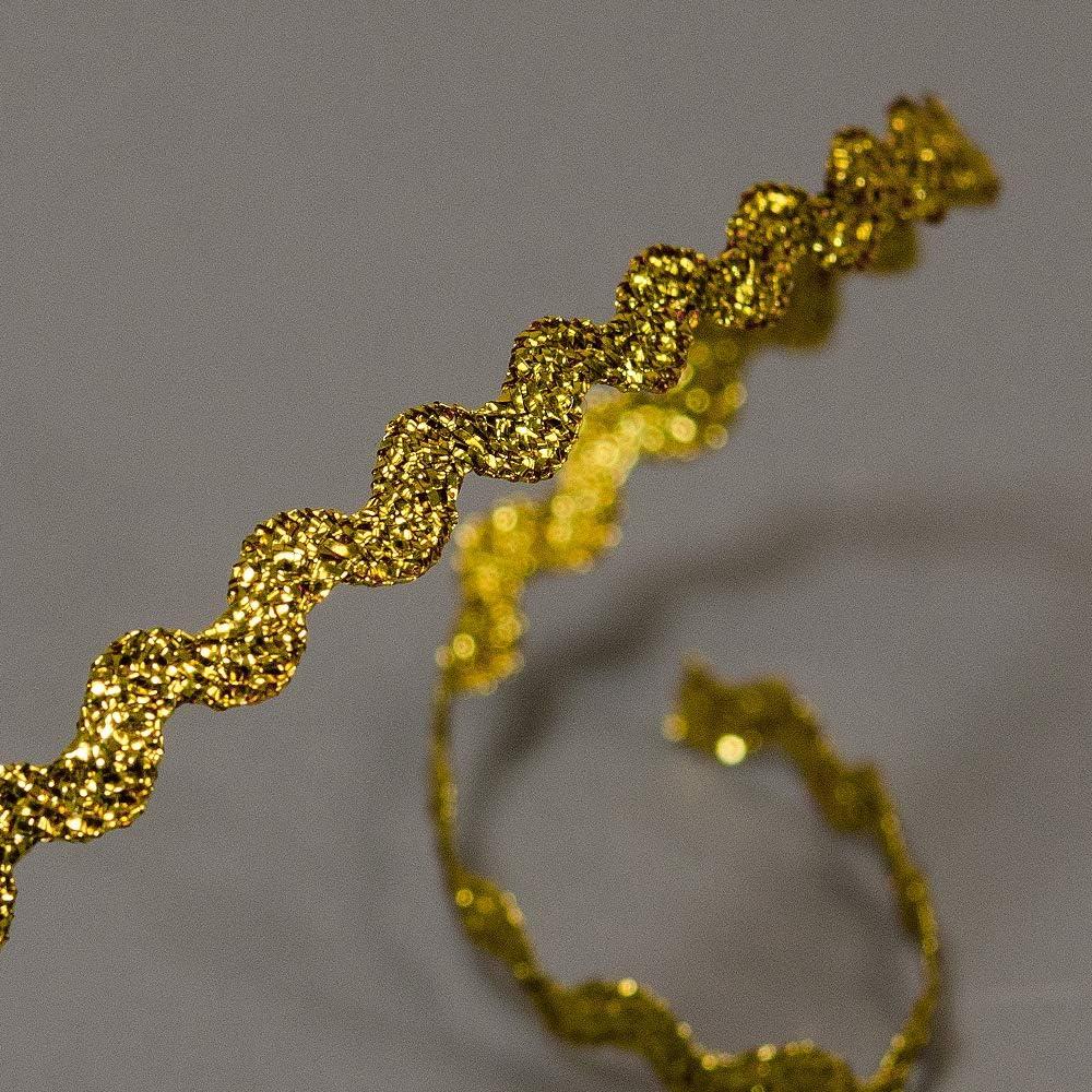Trims by the Yard 1/8 Metallic Mini Ric Rac Trim Metallic Gold (36