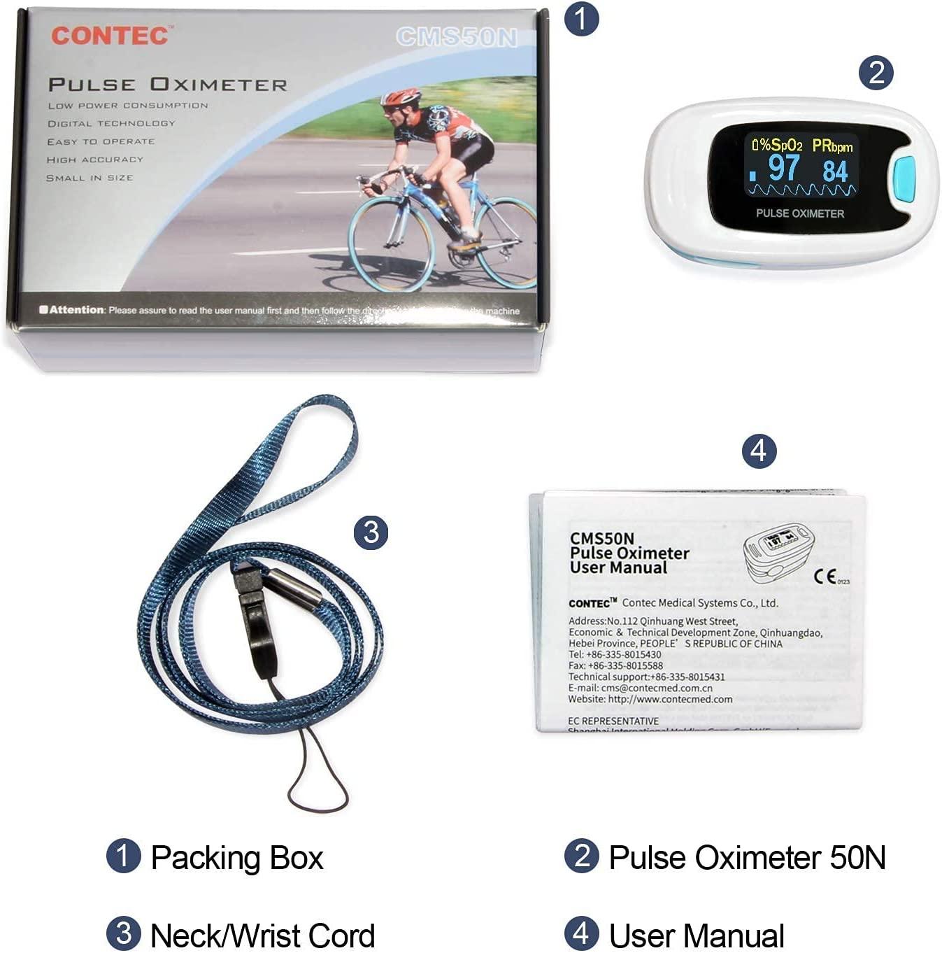 CONTEC CMS50NA Pulse Oximeter SpO2 & PR Waveform Blood Oxygen Monitor