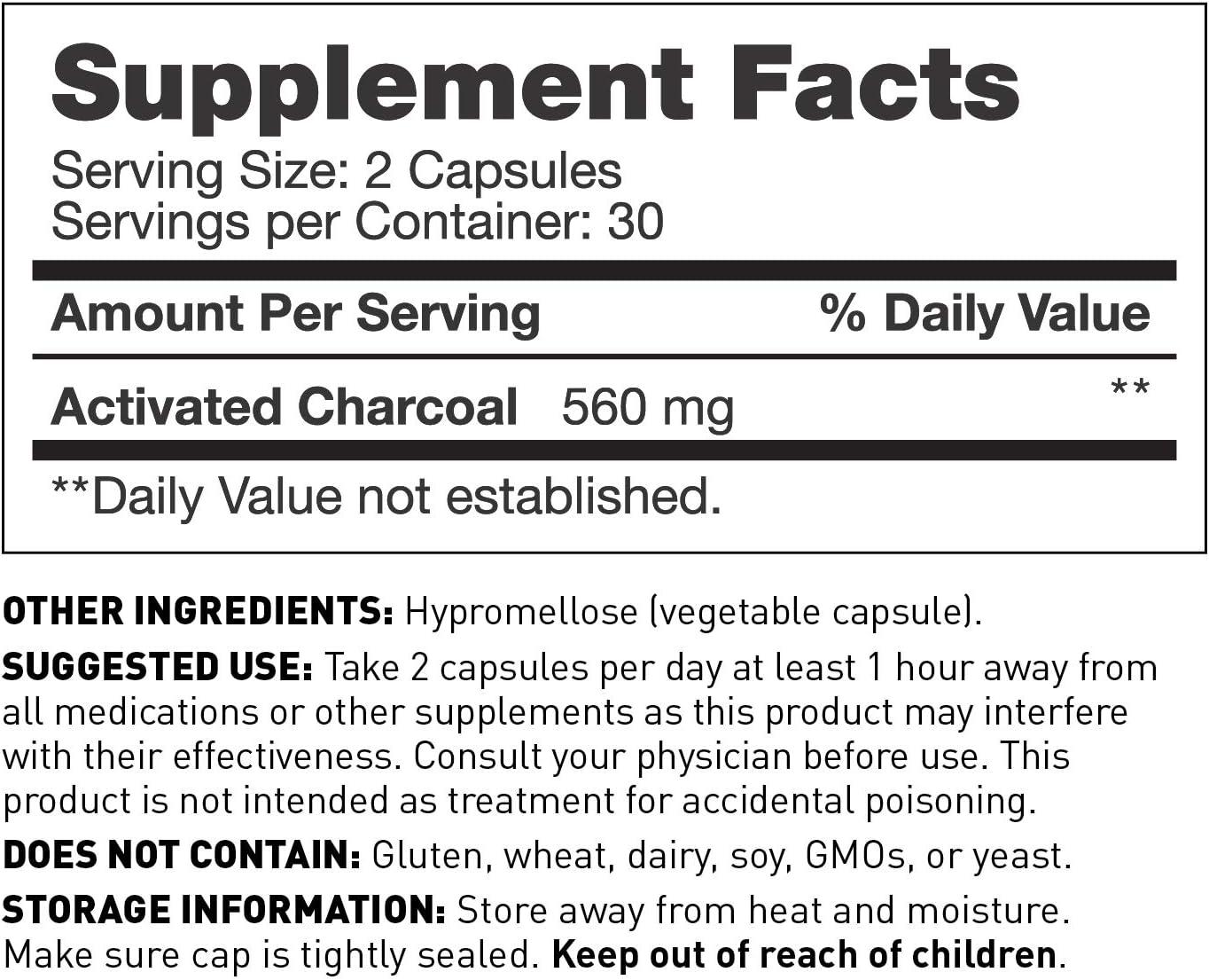 Coconut Charcoal Capsules from The Myers Way Protocol Natural