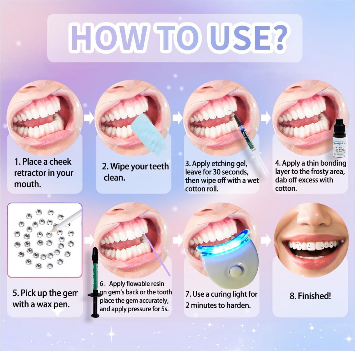 Tooth Gem Kit Professional DIY Dental Jewelry Set with Adhesive