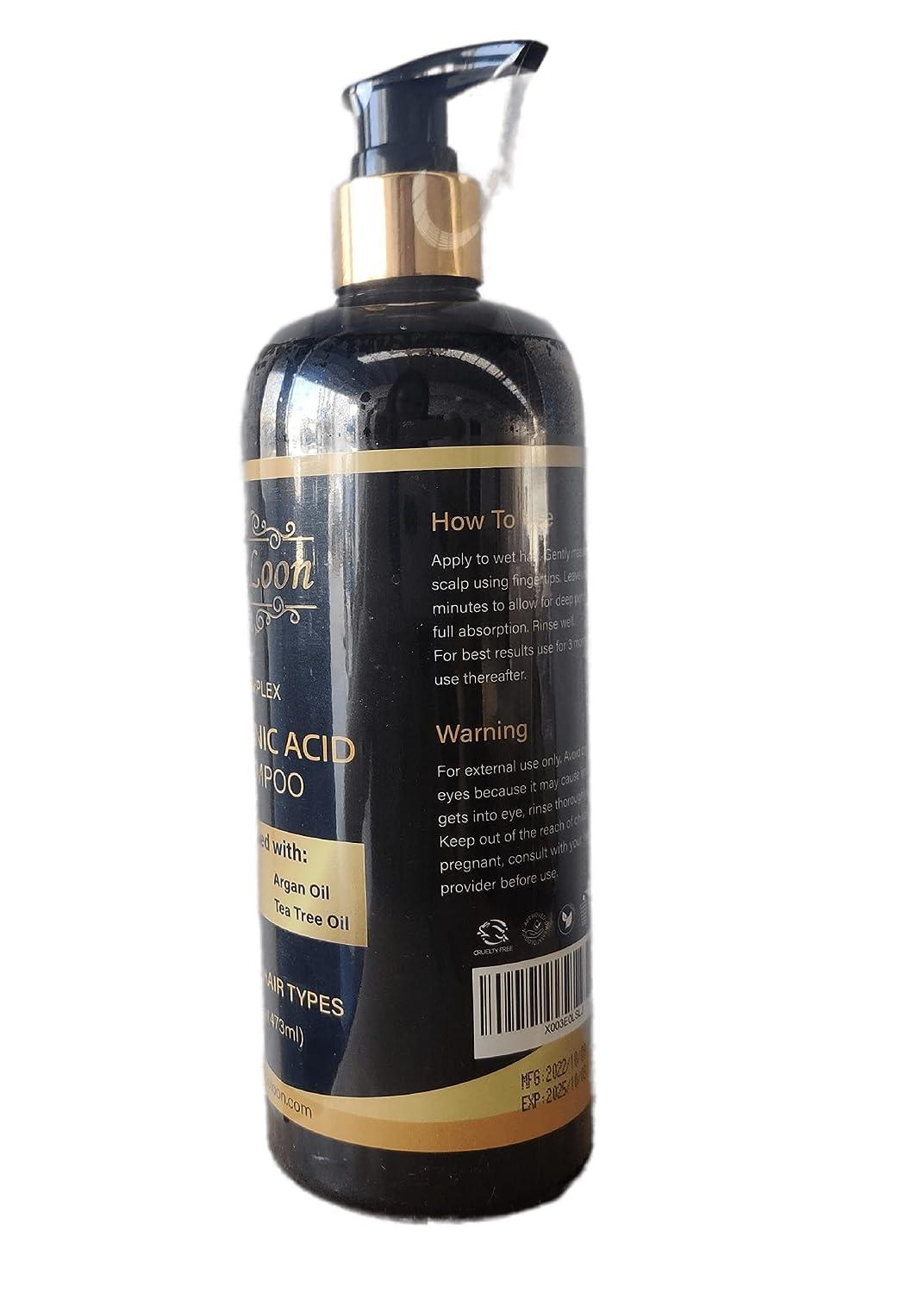 Carbonic Acid Shampoo for Hair Growth with Biotin, Collagen, Tea Tree & Argan Oil 16 Oz Anti