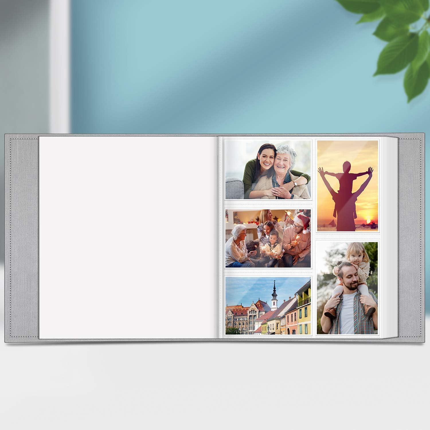 Large Photo Binder For 4x6 Photos, Cover: White Vegan Leather