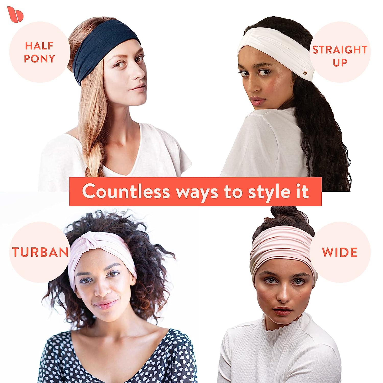 wofedyo Scarfs for Women Wide Elastic Headband Hair Headband Ladies Yoga  Hijab Exercise Wicking Headband Elastic Non-Slip Headband Knotted Running  Sports Headband Head Scarf for Women 