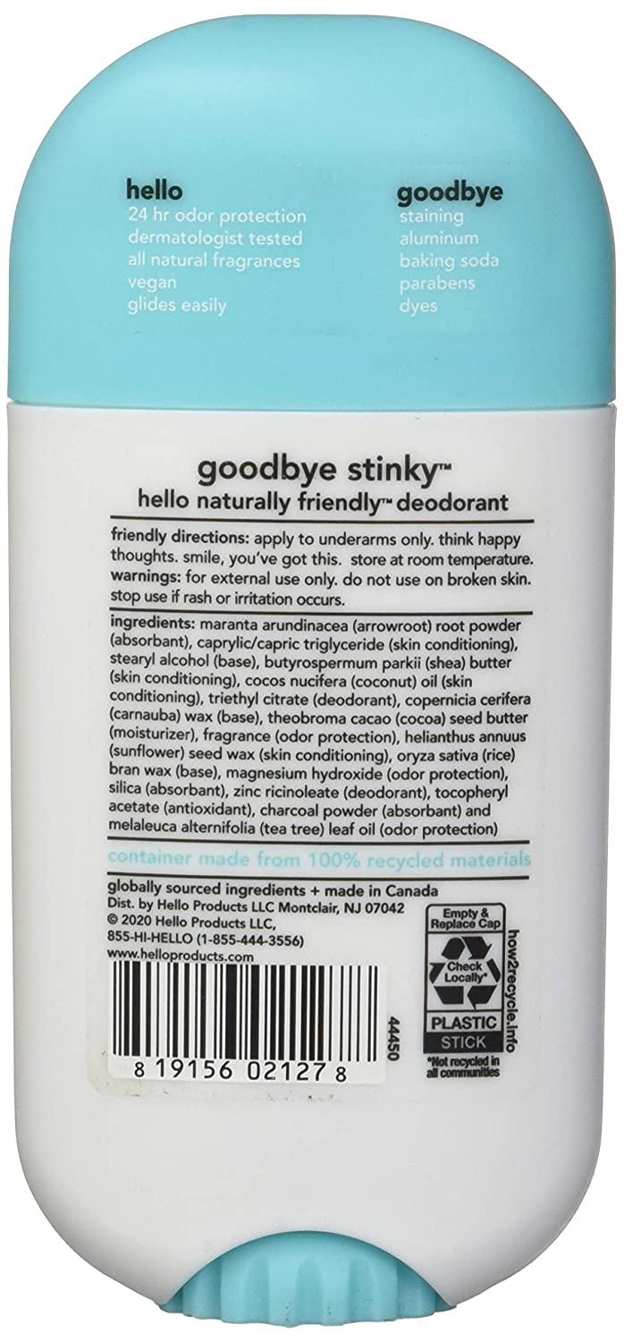 Hello Deodorant Activated Charcoal Fresh + Clean 2.6 oz Natural Odor