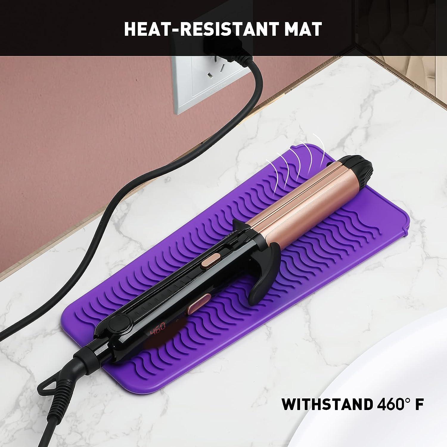 Heat Resistant Silicone Mat Pouch, Mat Cover for Curling Irons, Hair  Straightener, Flat Irons, and Other Hot Hair Tools, Food Grade Silicone 